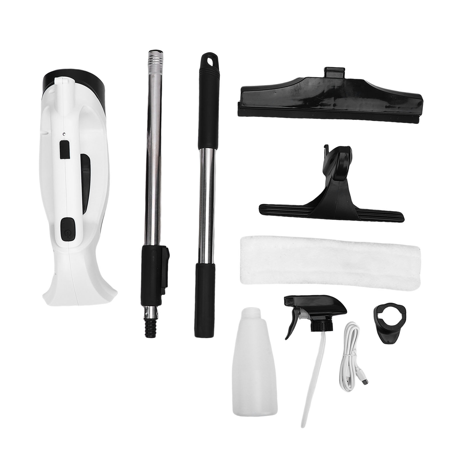 Kabelloser Fenstersauger Mit 1,2 Kpa Saugkraft, 28 Cm Silikonabzieher Und Abnehmbarem 150 Ml Wassertank.