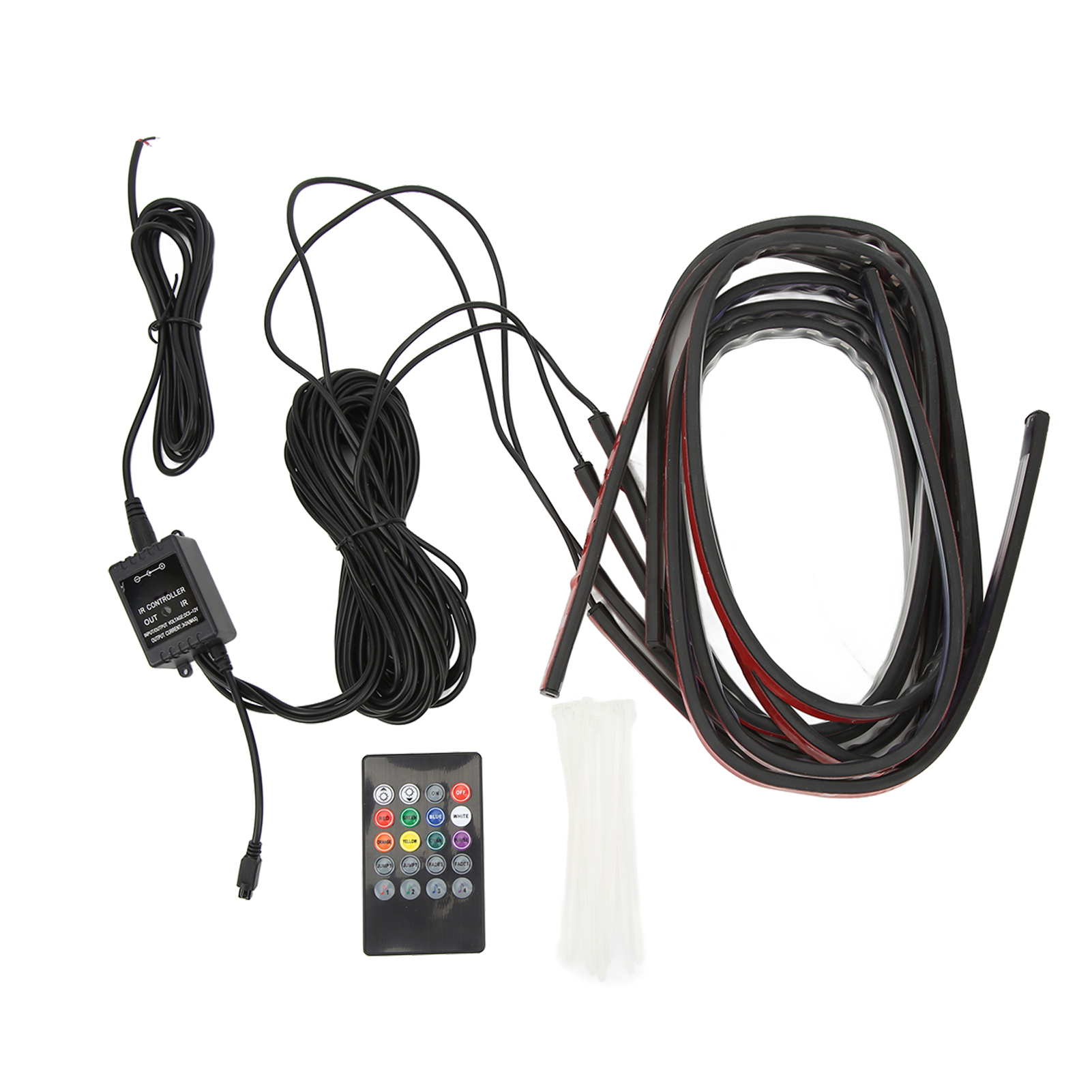 Led-außenstreifen Für Autos, 7 Farben, 6 Blinkmodi, Ip68 Wasserdicht, Für Stoßstangen, Lüftungsschlitze Und Ambientebeleuchtung.