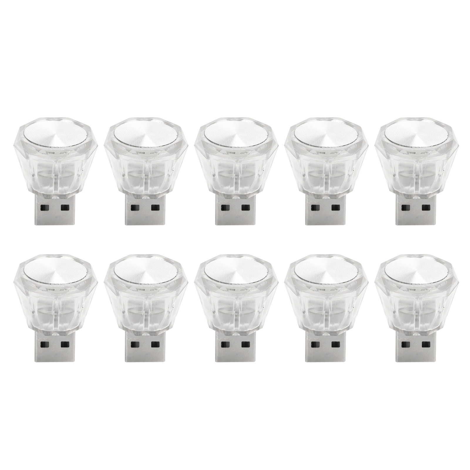 10er-pack Mini-usb-led-lampen Mit Einstellbarer Helligkeit, Tragbar, Für Innen- Und Umgebungsbeleuchtung, 5v-autozubehör