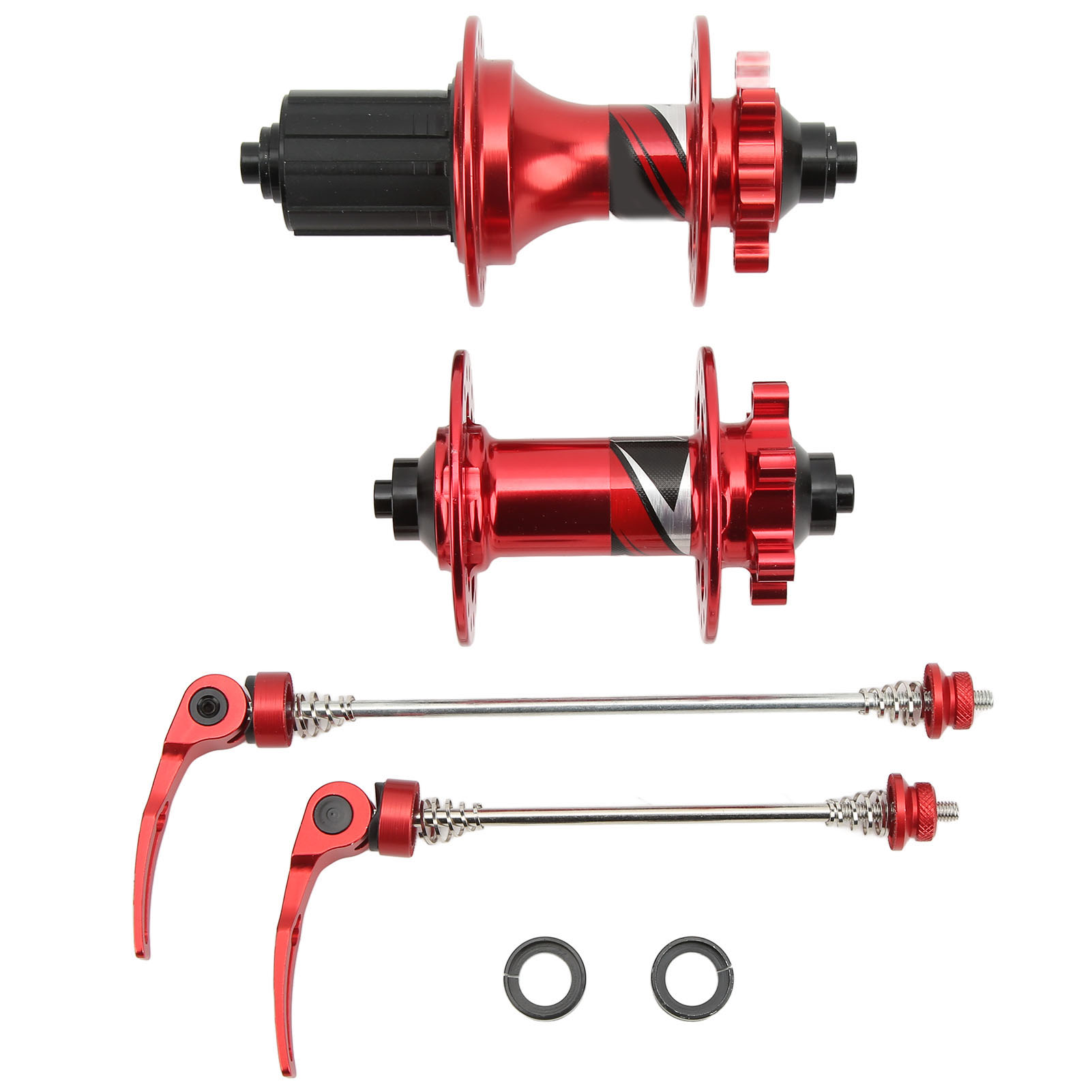 Fahrrad-scheibenbremsnabe, 32 Löcher, 6 Sperrklinken, Schnellspanner, Aluminiumlegierung, Rot, Für Mountainbikes