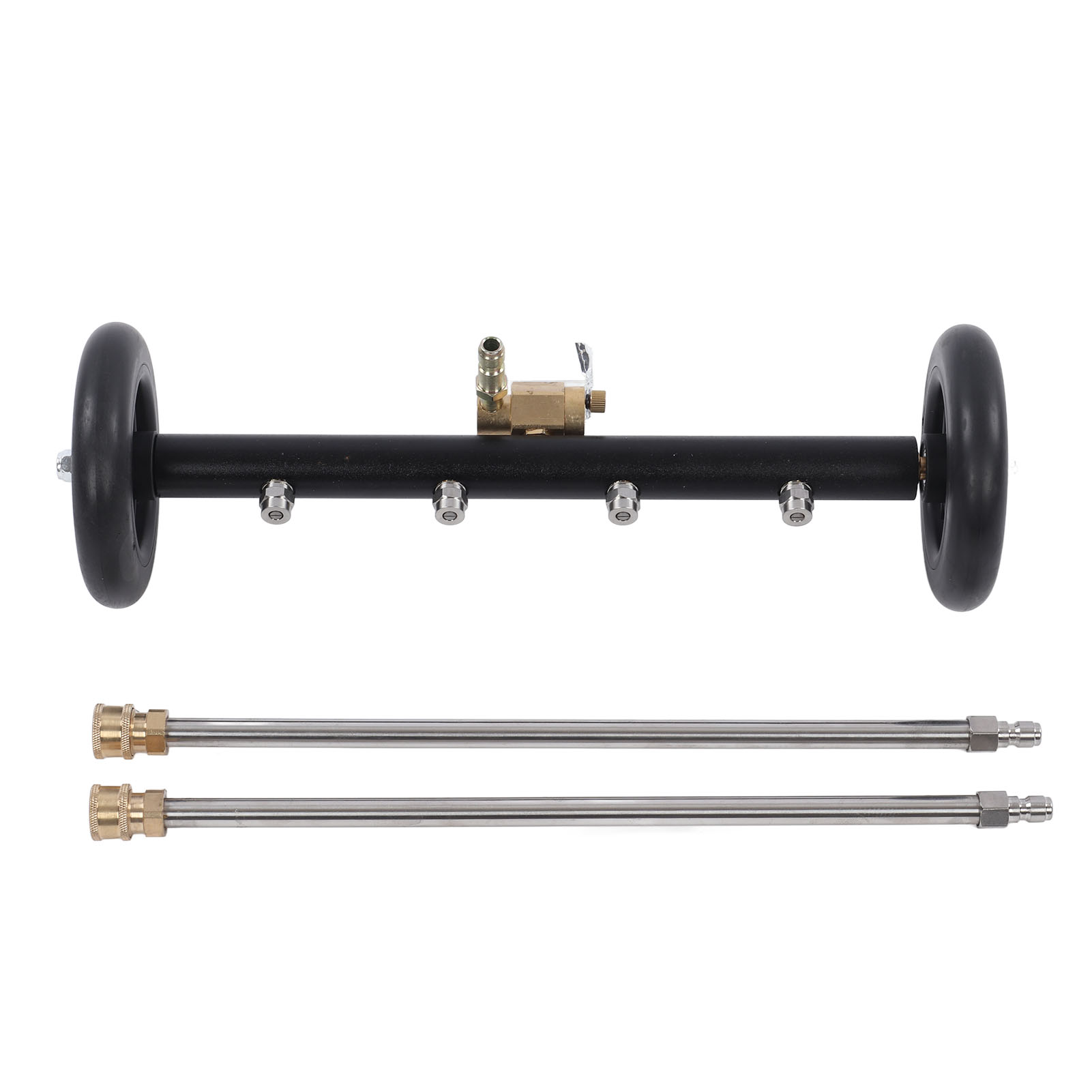 Hochdruck-chassisreiniger Mit 4 Löchern, 1000–4000 Psi, Wassermopp Mit 2 Verlängerungsschläuchen, Schwarz