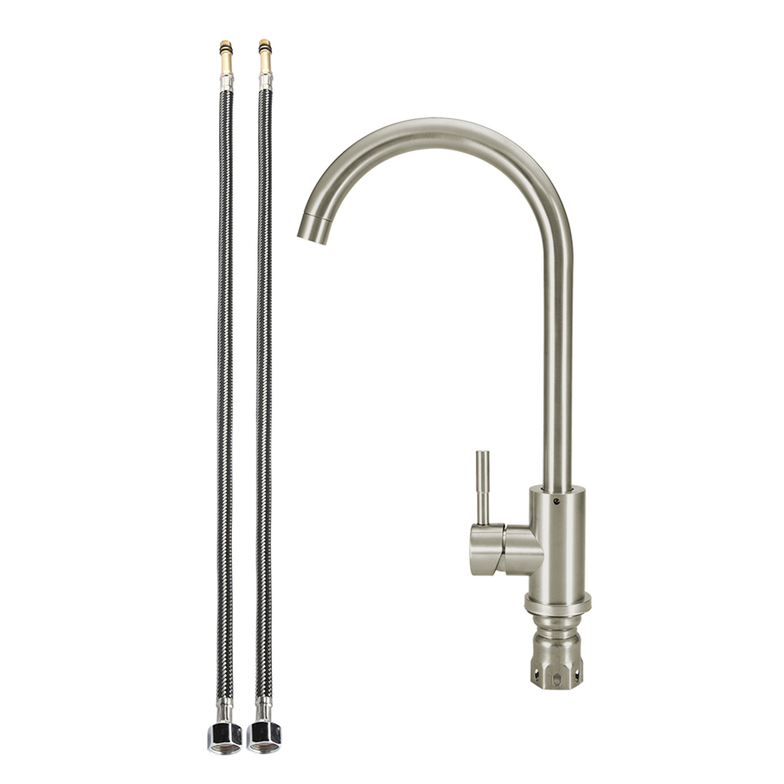 Standard G1/2" Küchenarmatur Aus Gebürstetem Edelstahl Für Warm- Und Kaltwasser