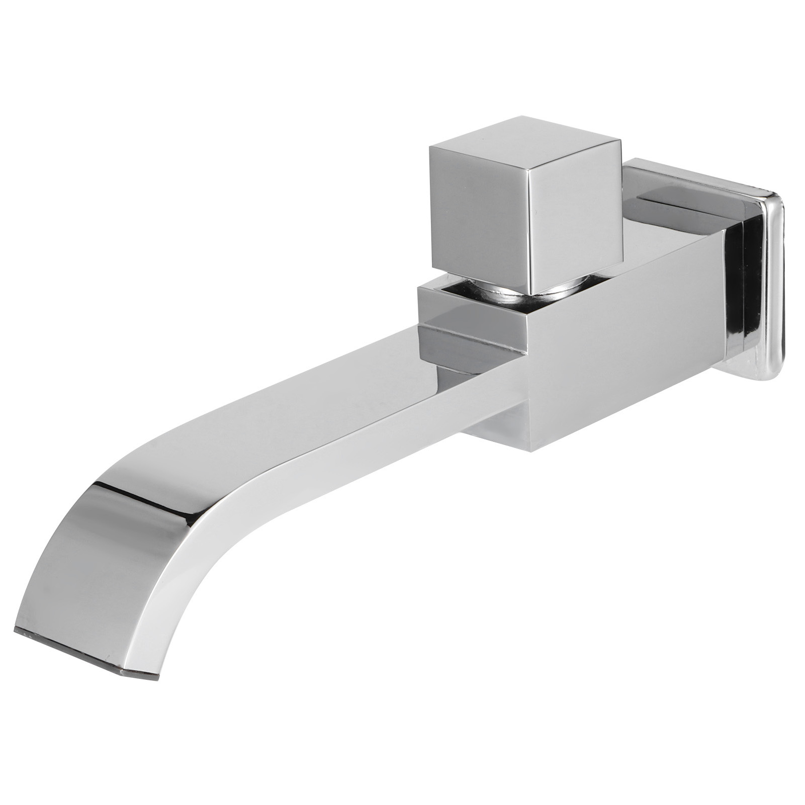 Wandmontierter G1/2-kaltwasser-wasserfallhahn Für Waschbecken, Badezimmeraccessoire (chromfarbe)