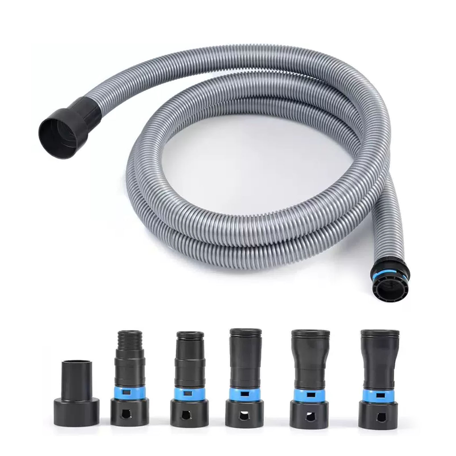 M (16,4 Ft) Werkstattsaugerschlauch-set Mit 3,2 Cm (1 1/4 In) Staubabsauganschluss Und 6 Adaptern Für Haushaltsstaubsauger, Kreissäge Und Schleifmaschine.