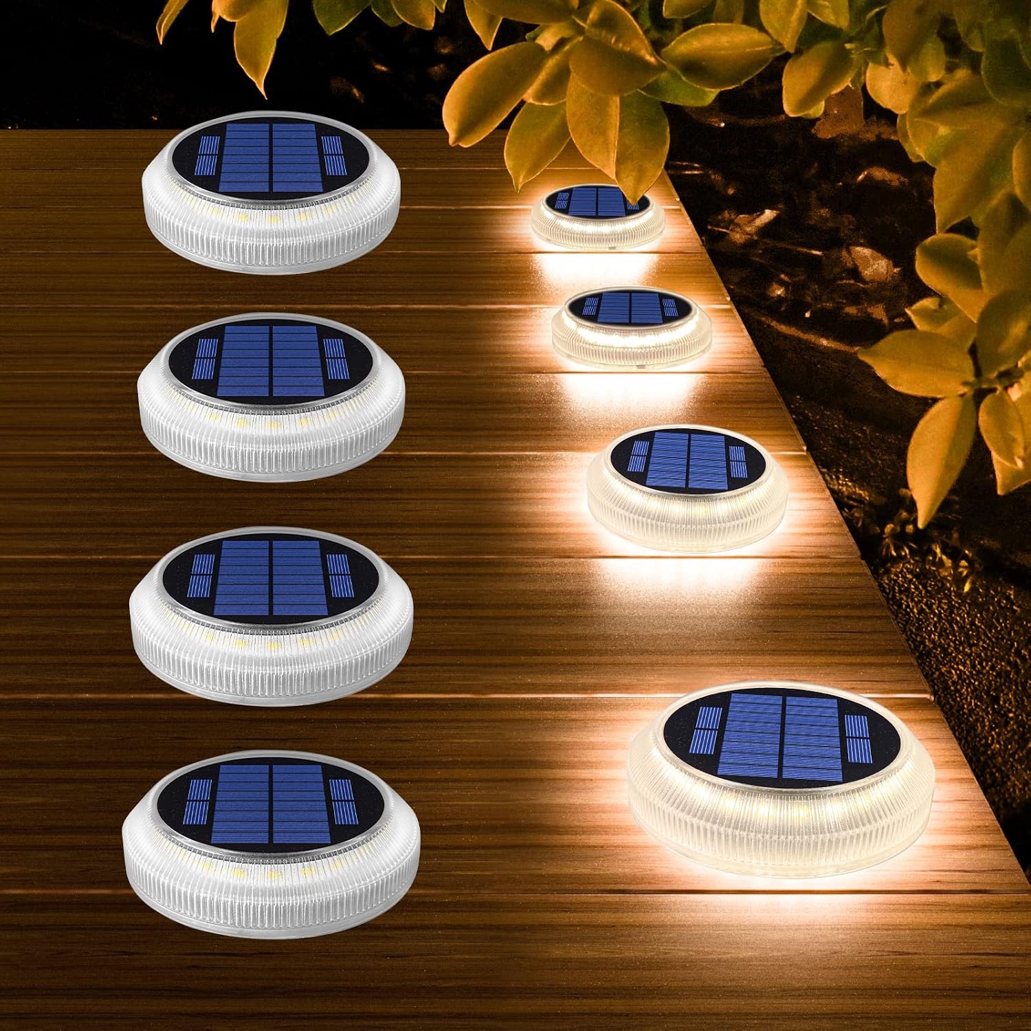 Solar-gartenleuchte Für Den Außenbereich, 360°-solar-gartenleuchte, Ip68 Wasserdichte Solar-wegeleuchte Mit Automatischer Ein-/ausschaltfunktion, Warmweißes Licht 2700 K, 4 Stück [energieklasse G]