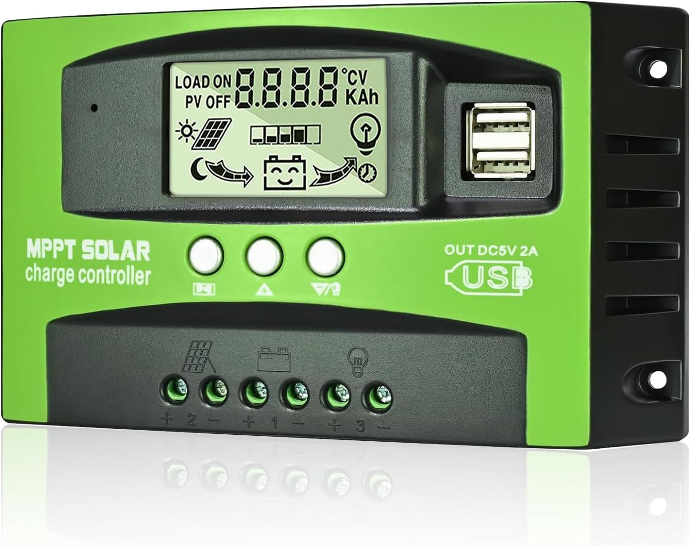 Automatischer Solarladeregler 100a 12v 24v, 100a Solarmodulregler Mit Temperaturfühler Und Lcd-bildschirm Für Alle 12v 24v Blei-säure- Und Lithiumbatterien