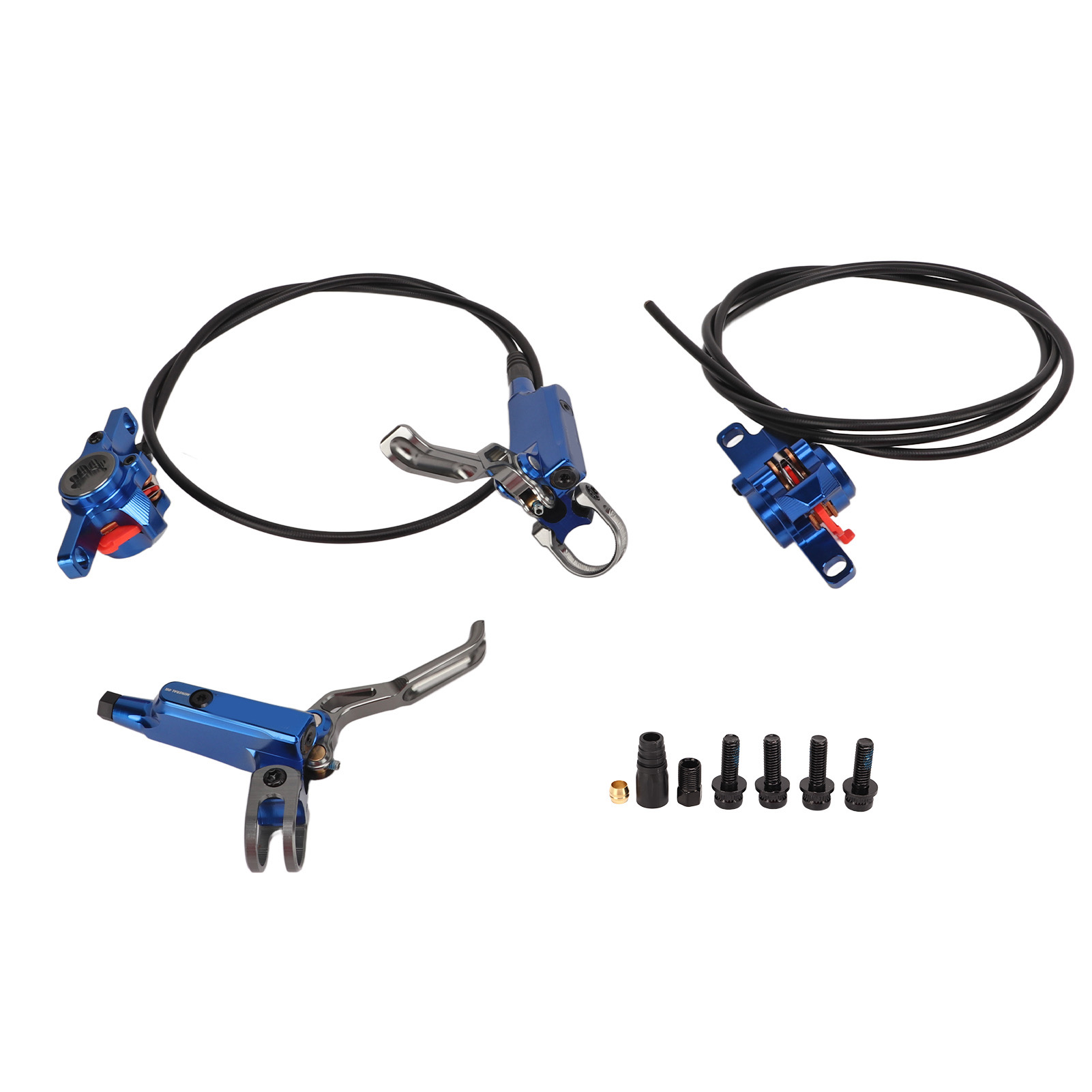 Paar Hydraulische Scheibenbremsen Für Mountainbikes, Aus Aluminiumlegierung, Vorne Links Und Hinten Rechts, Blau