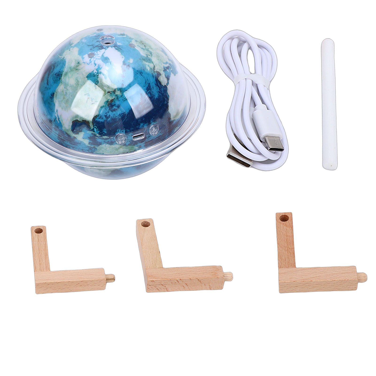 Nachtlicht-luftbefeuchter Mit Ständer, 3 Modi, Led-lampe, Usb-anschluss, Ideal Für Schlafzimmer Und Als Dekoration Im Haus, 330 Ml Fassungsvermögen.