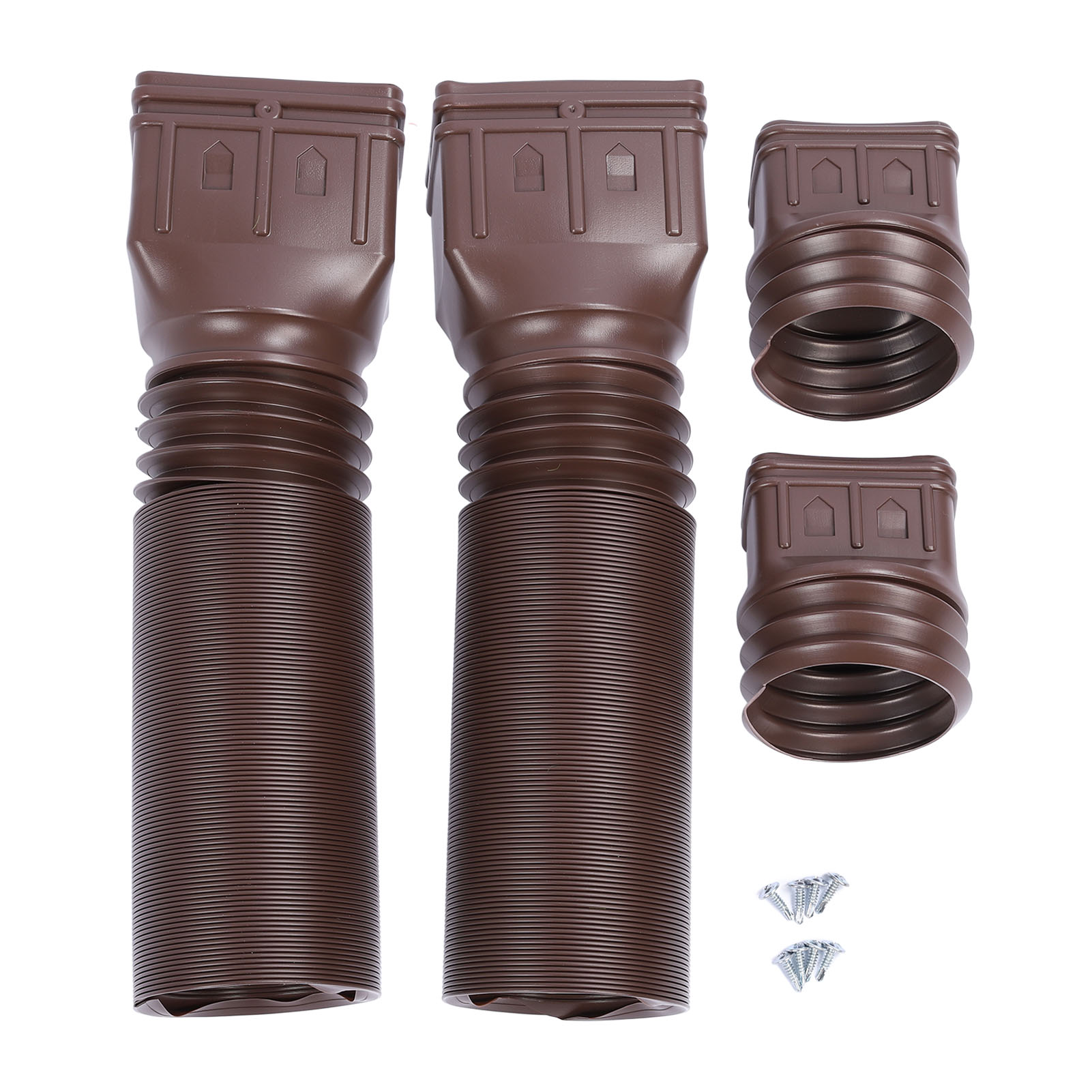 Set Aus 2 Flexiblen Fallrohrverlängerungen Von 53 Cm Bis 147 Cm Für Den Hausgebrauch, Braune Farbe
