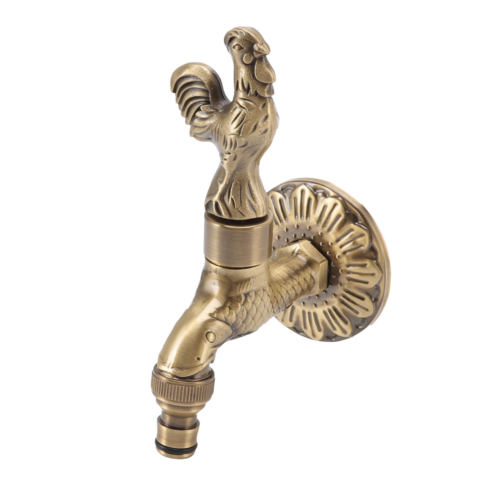 Antiker, Geschnitzter Gartenwasserhahn Aus Bronze Und Kupfer, Karpfenmotiv, Retro-stil, Rostfrei, Für Toilette, G1/2 Zoll, Hahn