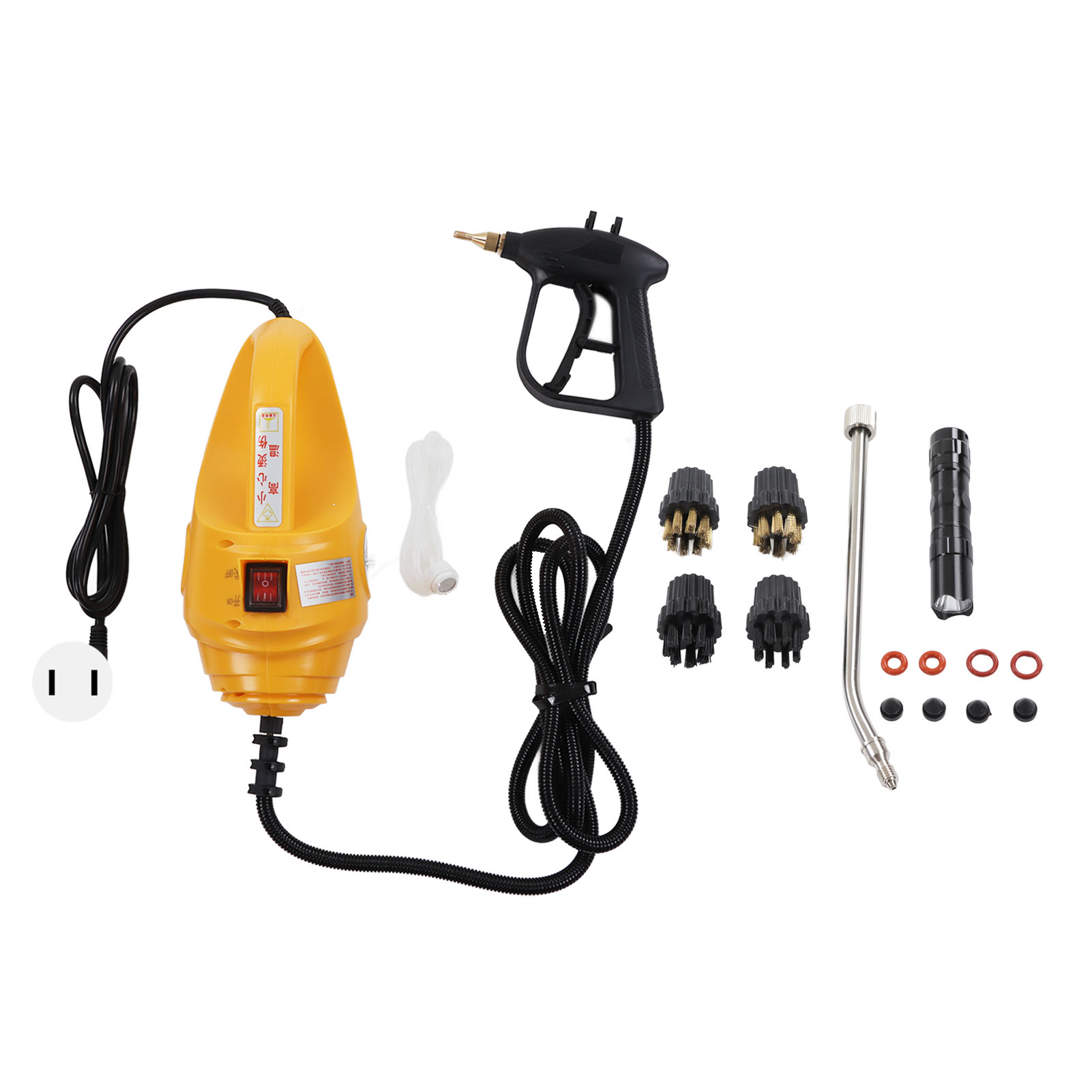 Tragbarer Hochdruckdampfreiniger, Hochtemperatur-reinigungsgerät Mit 4 Bürsten, 1700 W, 110 V (us-stecker)