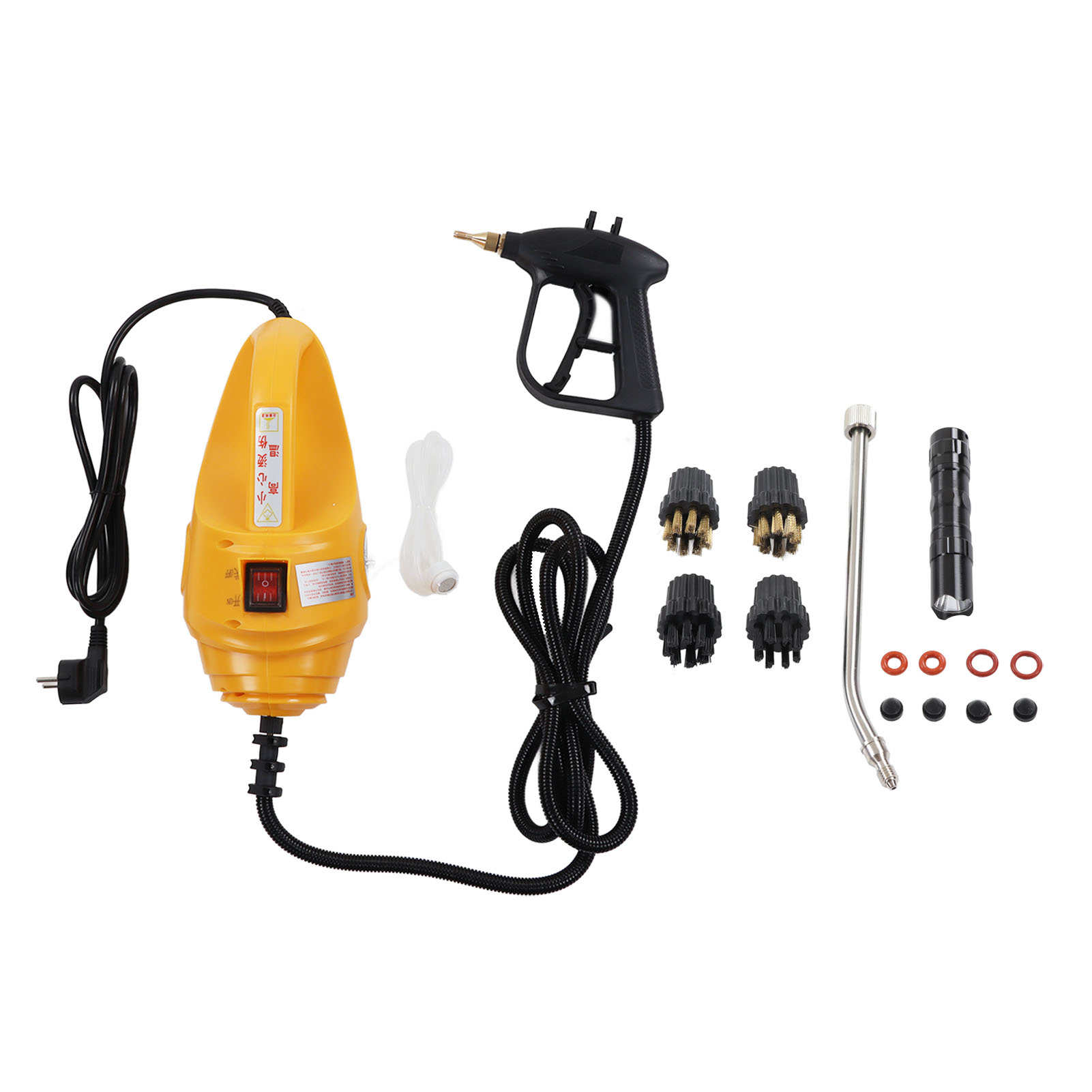 Tragbarer Hochdruckdampfreiniger, Hochtemperatur-reinigungsgerät Mit 4 Bürsten, 2600 W, 220 V Eu-stecker