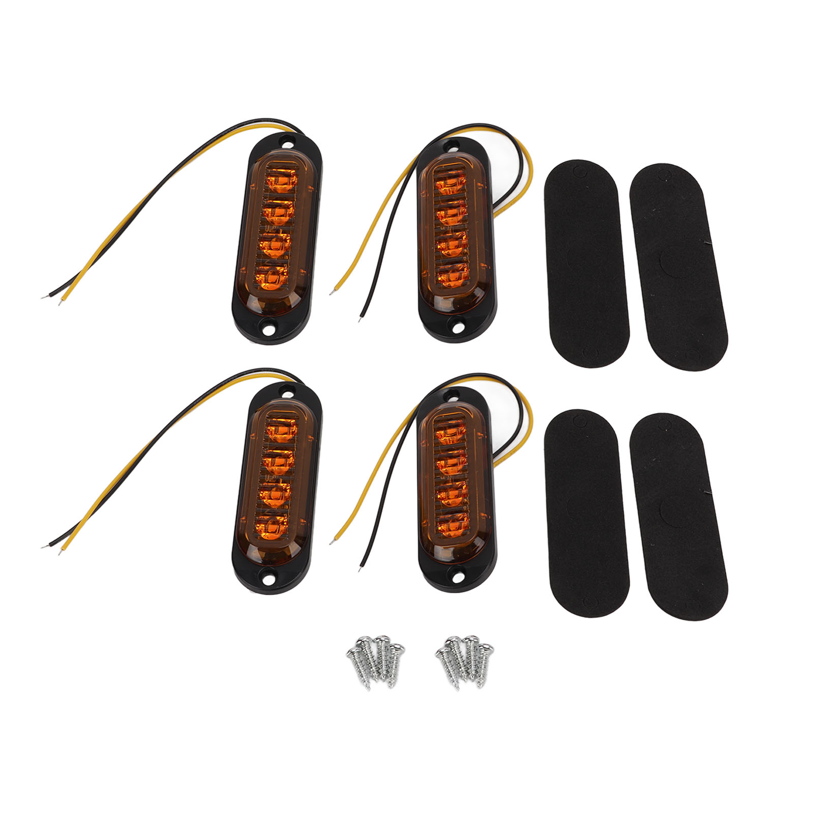 4er-set Lkw-seitenmarkierungsleuchten, Hohe Leuchtkraft (3000 K), Wasserdichte Leds (ip65), Einfache Montage, Blinkende Warnleuchten Für Lkw, 12–24 V, Gelb