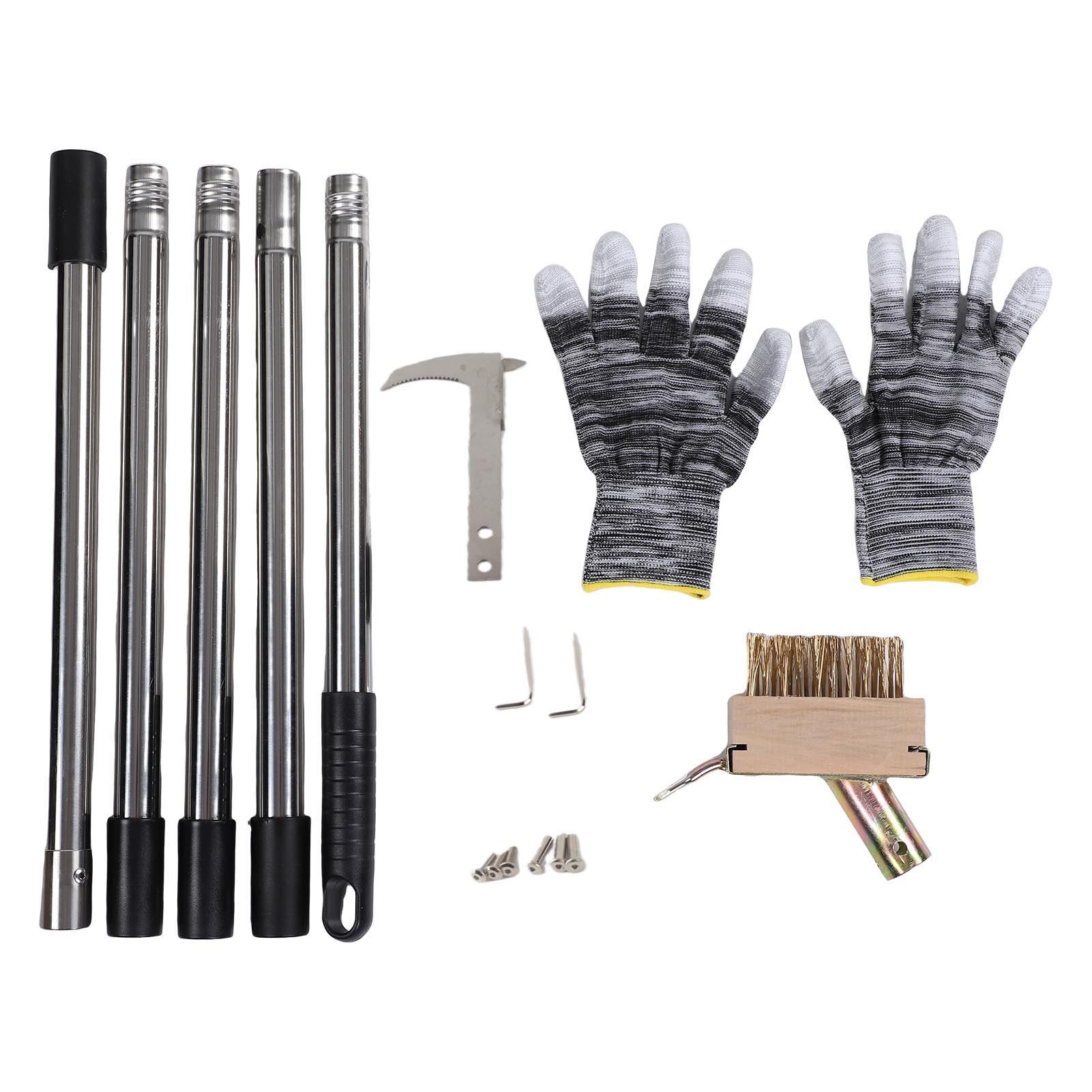 Unkrautentfernungswerkzeug-set Mit Verstellbarem, 160 Cm Langem Griff, 2-in-1-unkrautbürste Aus Edelstahl Für Terrassen, Einfahrten Und Gehwege, Moosentfernung