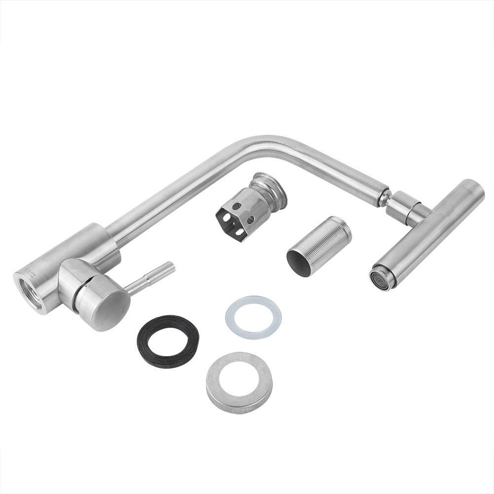 Küchenarmatur Aus Edelstahl 304 Für Warm- Und Kaltwasser, 360° Schwenkbar, Für Küchenspülen