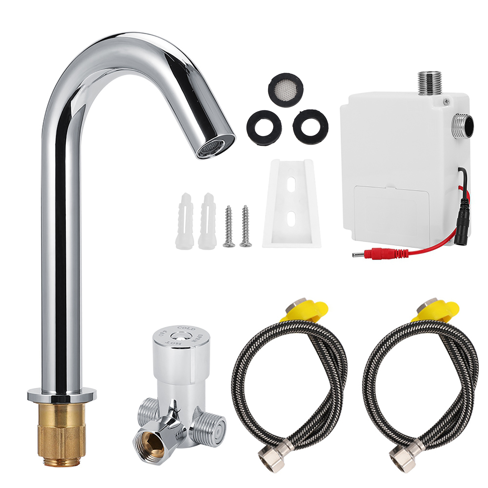 Automatischer Warm- Und Kaltwasserhahn Mit Infrarotsensor G1/2 Zoll, Höhe 23 Cm.
