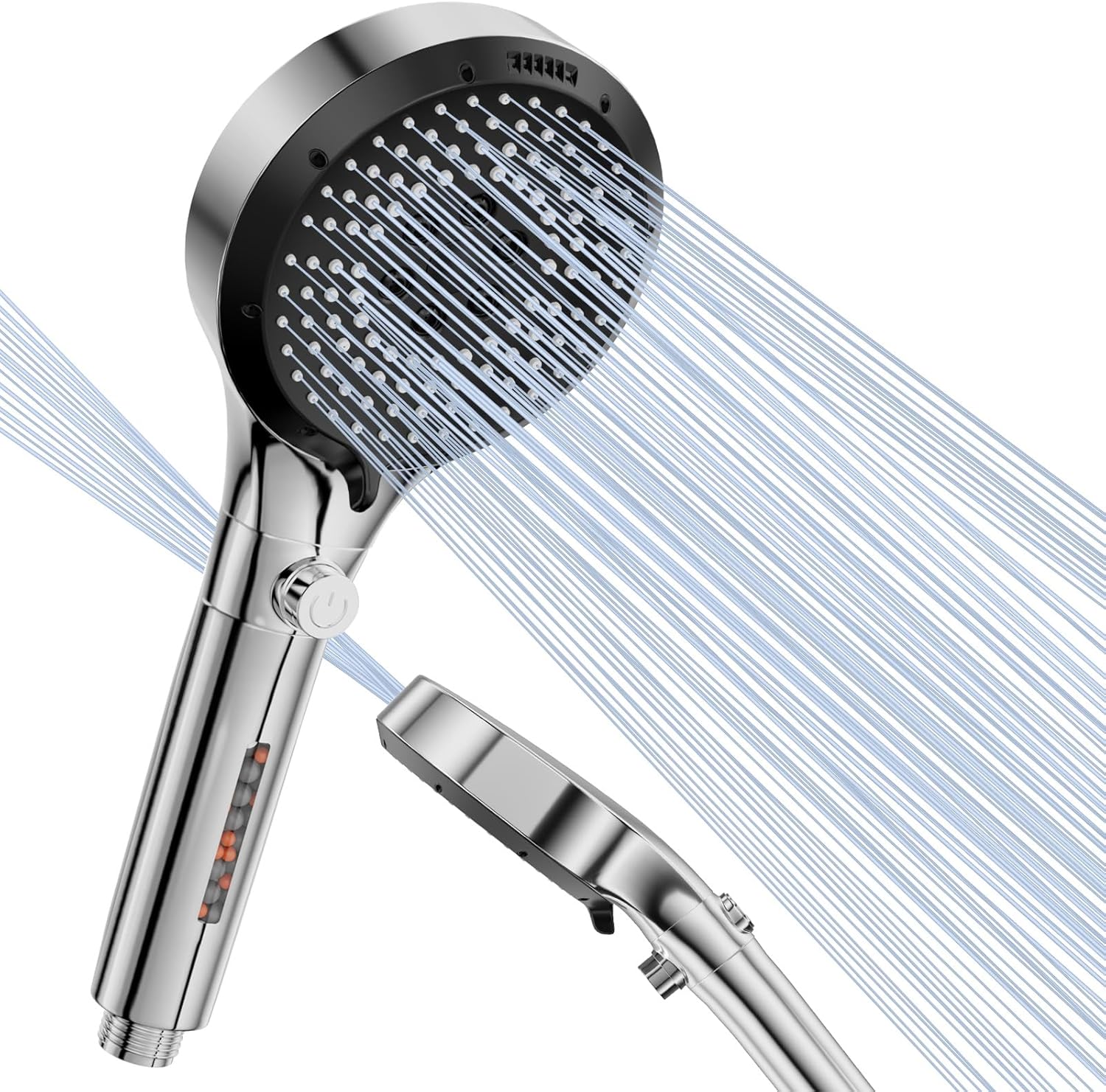 6-düsen-hochdruckduschkopf Mit Filter Und Universalanschluss 120-mm-filterduschkopf Mit Silikondüsen, Wassersparend, Einfache Badinstallation, Kein Schlauch Erforderlich