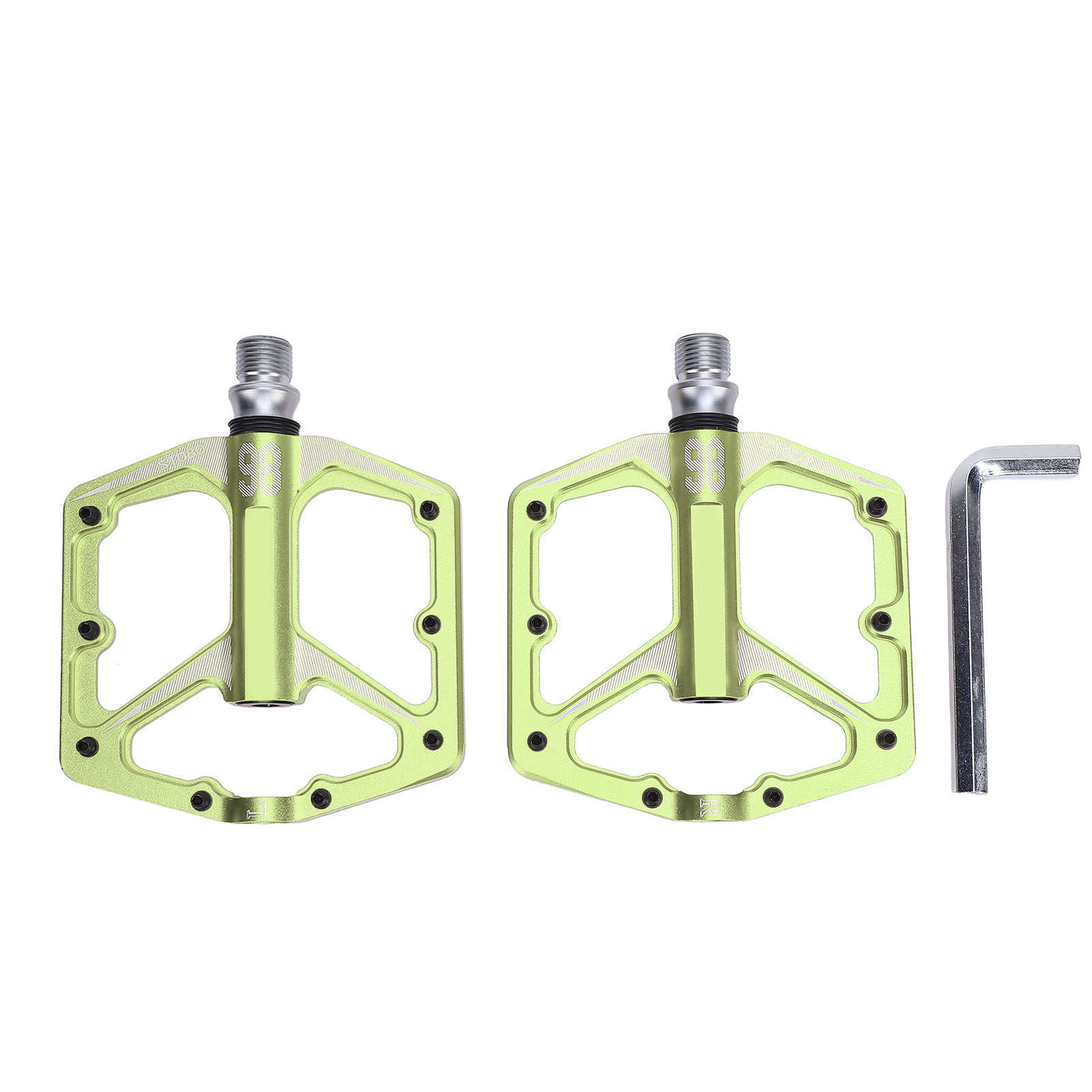 Paar Fahrradpedale Mit 3 Abgedichteten Lagern, Hohl, Rutschfest, Aus Aluminiumlegierung, Grün, Für Mountainbikes