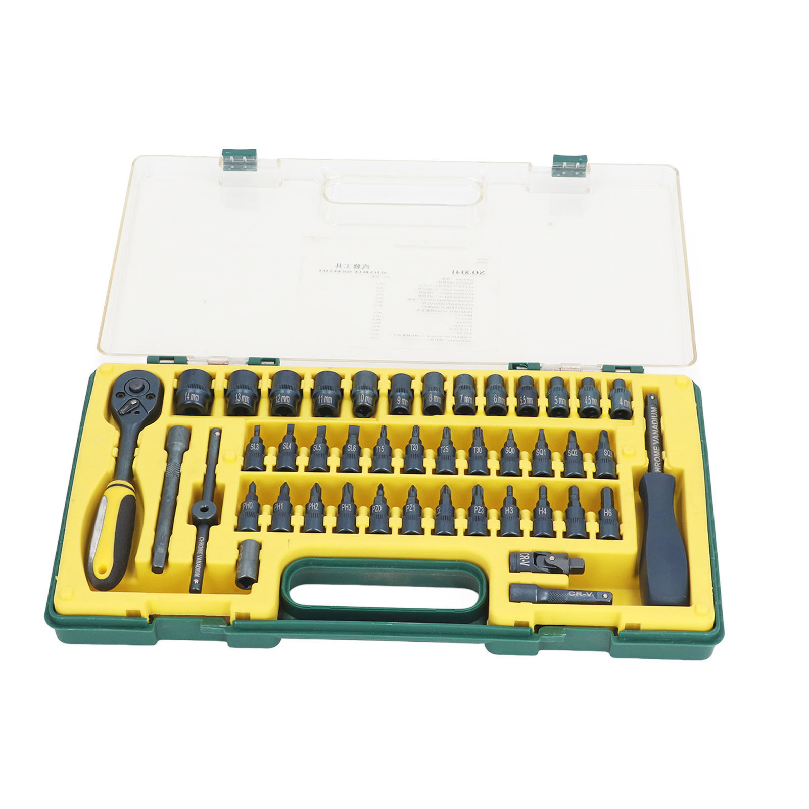 45-teiliges Set Inklusive 1/4-zoll-steckschlüssel Und Verlängerung Für Kfz-reparaturen