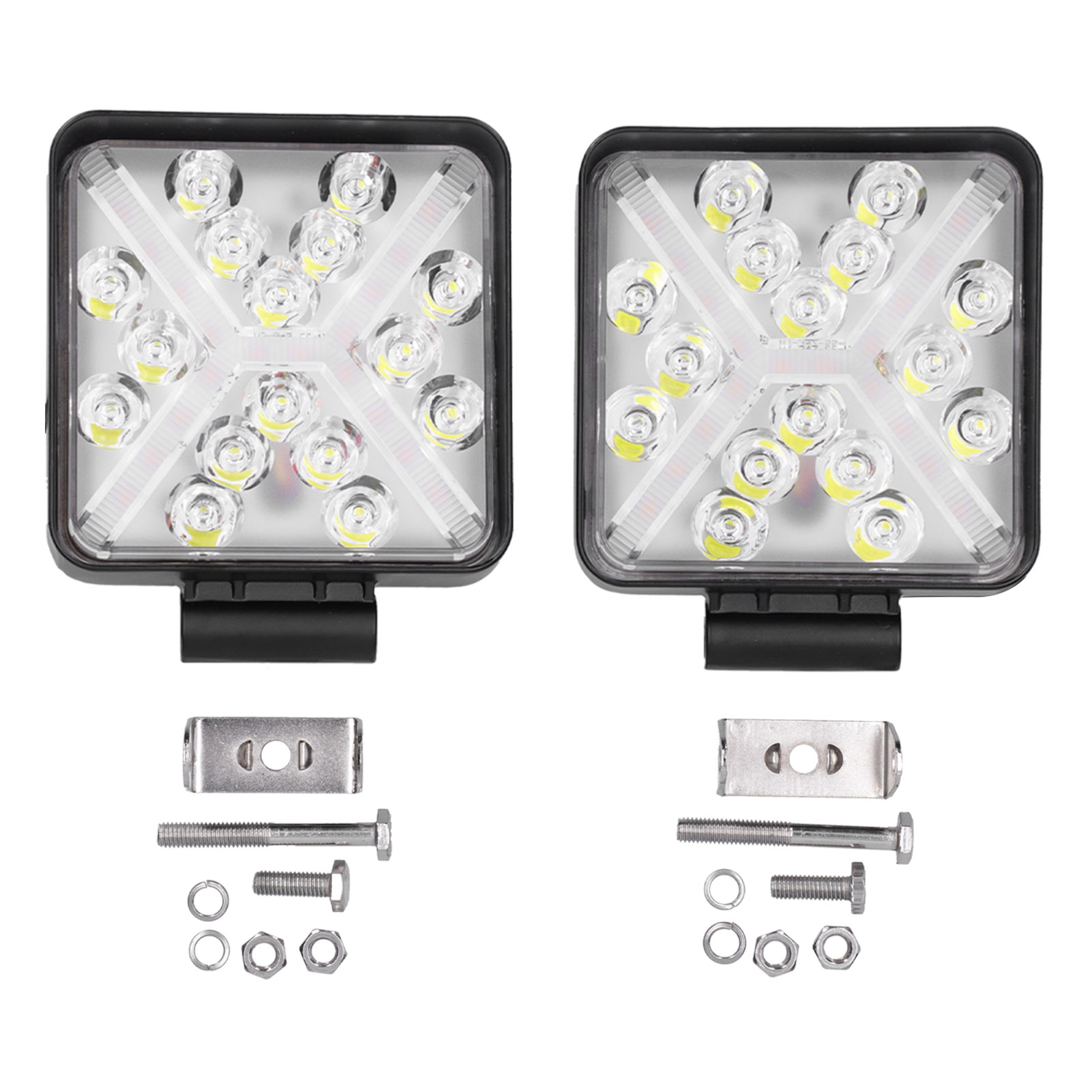 Paar 10 Cm Quadratische Arbeitsscheinwerfer Mit 6000k Led-tagfahrlicht, Ip67 Wasserdicht, Universell Für Geländewagen