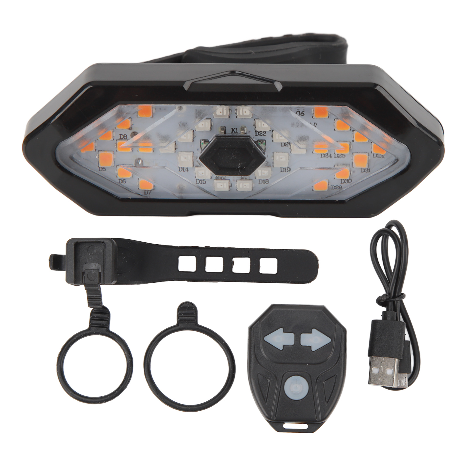 Wiederaufladbare, Wasserdichte Und Kabellos Fernsteuerbare Blinker Und Rücklichter Per Usb Für Fahrräder, Mountainbikes Und Rennräder.