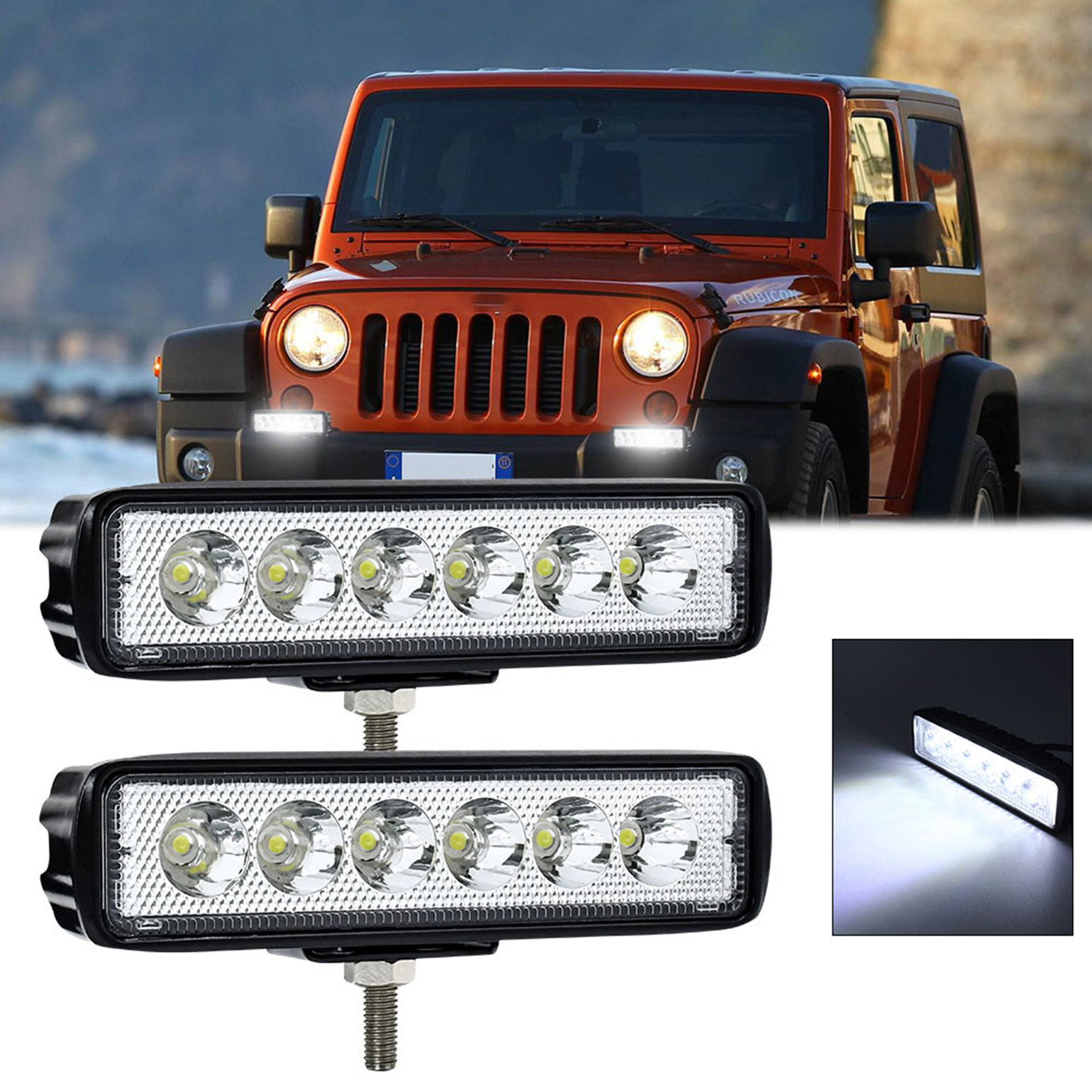 6-zoll-led-lichtleiste, Ip68 Wasserdicht, 6000k 30w Led-arbeitsleuchte Für Suvs, Atvs, Pkw Und Lkw