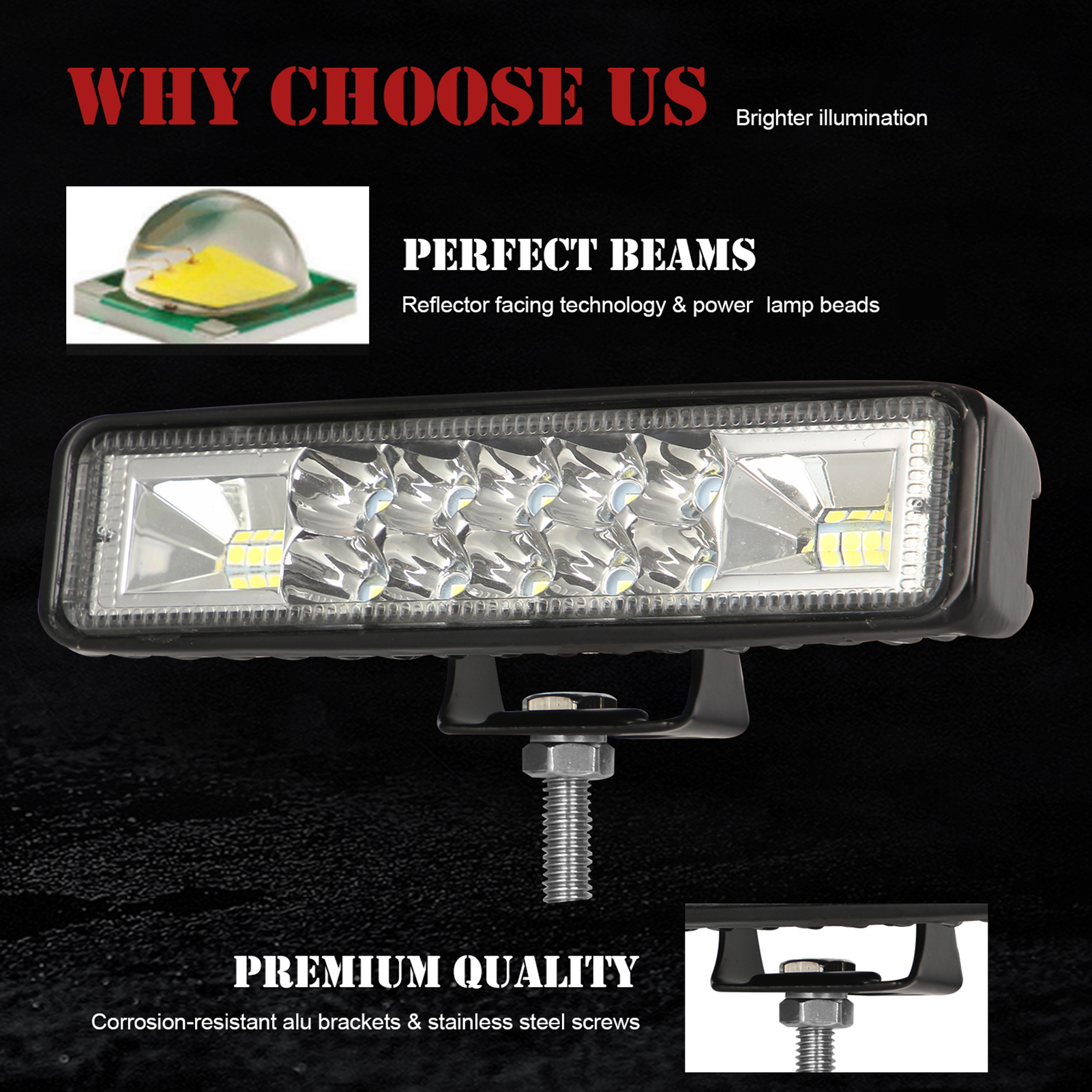 Set Aus 2 Led-lichtleisten, 15 Cm (6 Zoll) Und 60 W, Mit Kombiniertem Spot-/fernlichtstrahl, Wasserdicht, Für Lkws, Quads, Ssvs Und Offroad-anhänger.