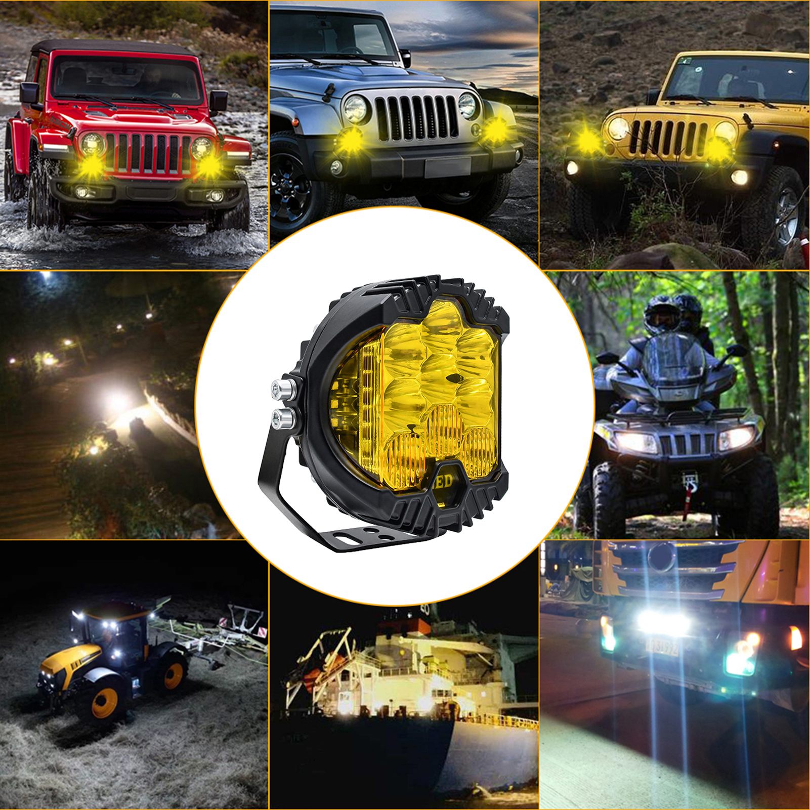 X 7-zoll-led-arbeitsscheinwerfer Mit Kombiniertem Spot-/flutlicht Und Nebelscheinwerfer Für Offroad-fahrten
