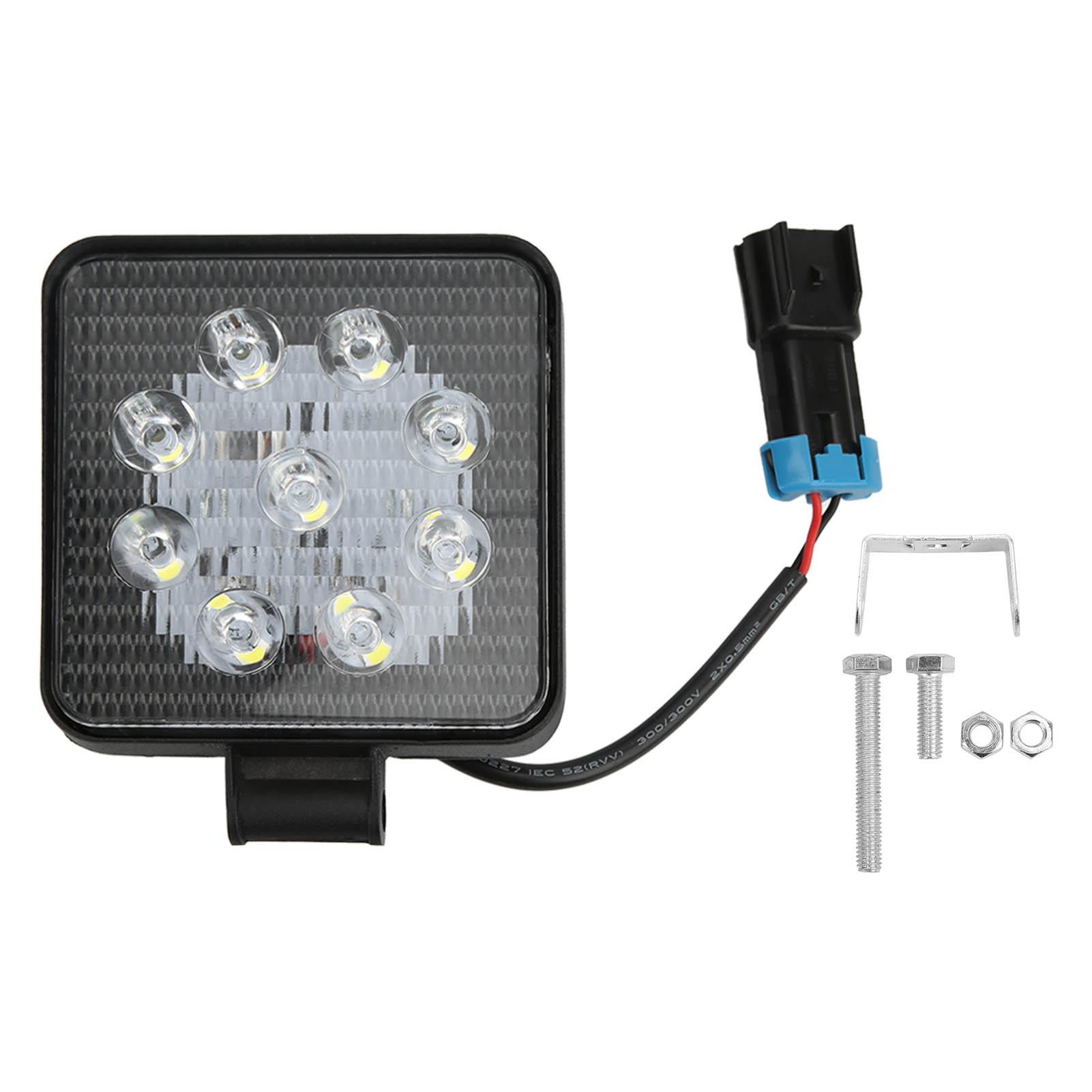 Quadratische 27-w-arbeitsleuchte Mit 9 Leds Für Geländefahrzeuge, Quads Und Ssvs, 7200 Lm, Wasserdicht (ip67), 6500 K Farbtemperatur. Ideal Für Lkw, Geländefahrzeuge, Quads Und Ssvs.