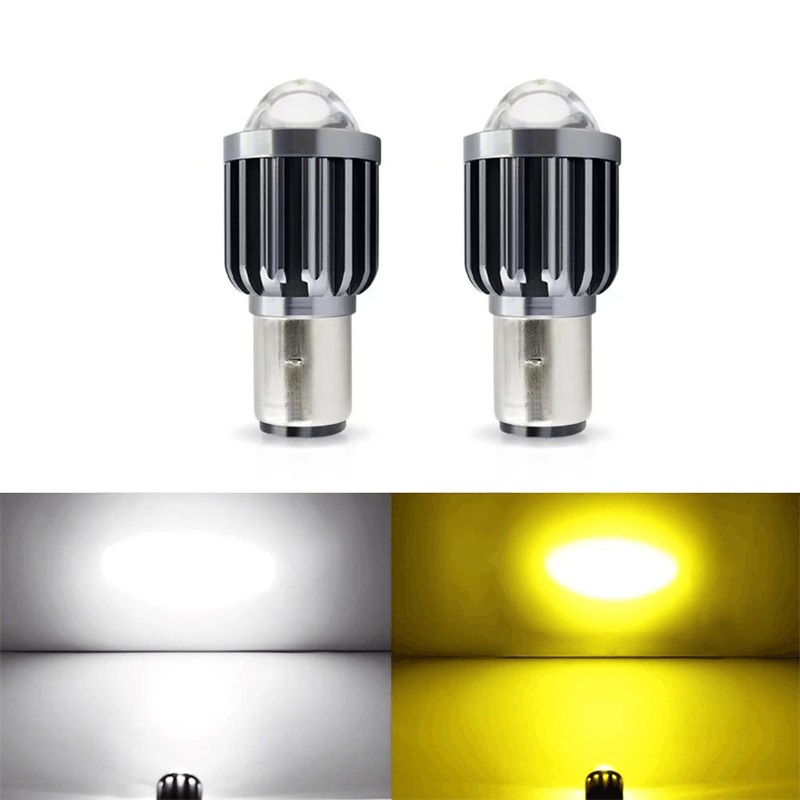 Led-lampe Für Auto-rücklicht, Bremslicht, Hohe Helligkeit, Energiesparend, Ba20d, Zweifarbig Weiß/gelb