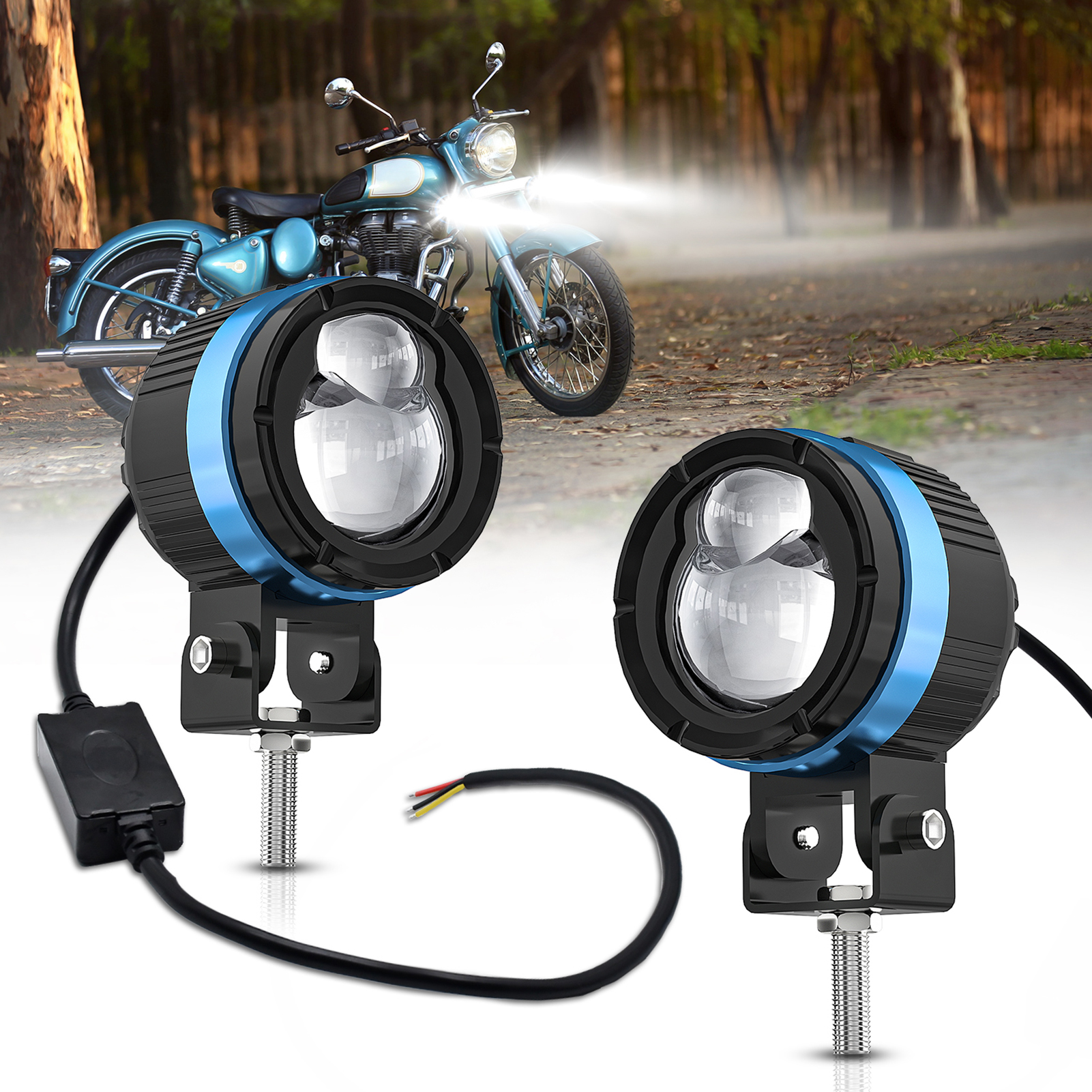 90w Led-motorradnebelscheinwerfer, Weiß Und Gelb, 4 Beleuchtungsmodi, Led-projektoren, Ersatz Für Jeep, Motorrad, Traktor, Lkw, Atv, Utv, Suv, Boot (2er-set)