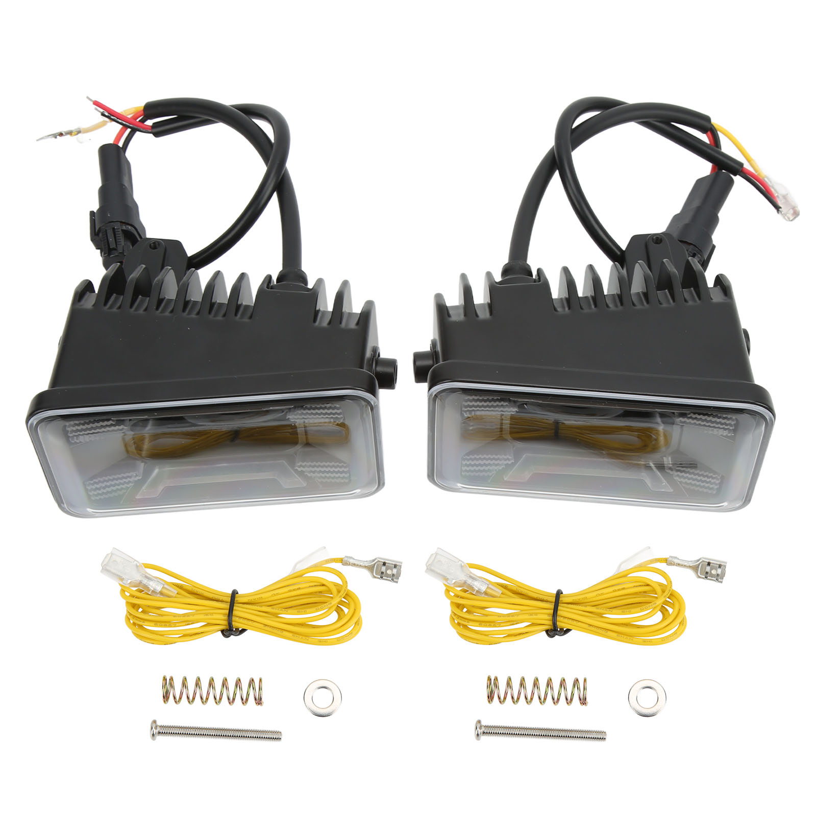 Set Mit 2 Rechteckigen Led-nebelscheinwerfern Für Die Ford-frontstoßstange