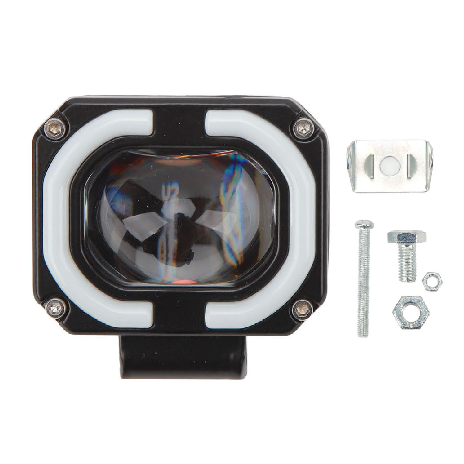 10–60 V, 2000 Lm, Ip67 Wasserdichter Led-scheinwerfer, Zweifarbige Linsen, Für Lkw, Pkw, Suv, Quad, Utv, Boot, Motorrad, Weiße Apertur