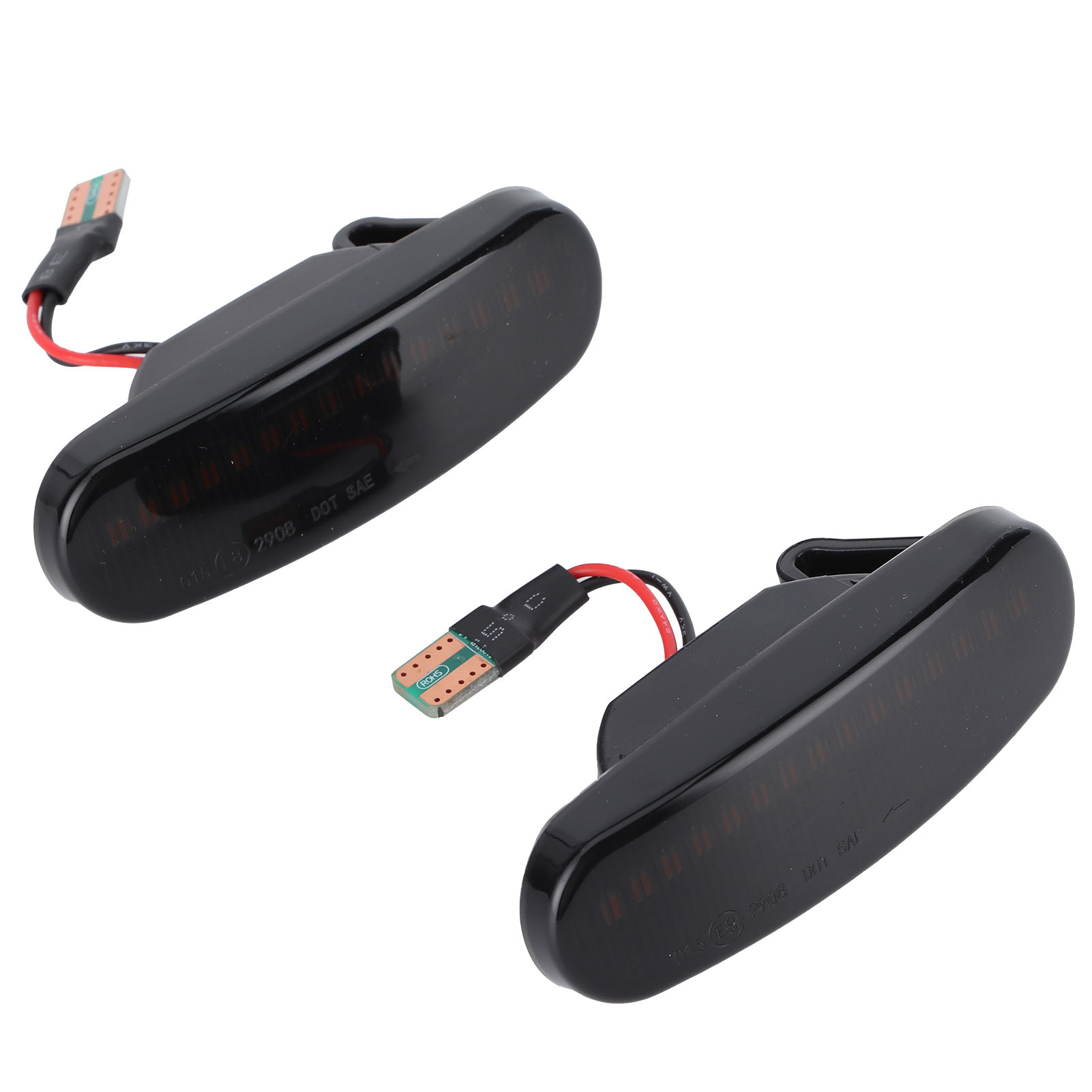 Satz Von 2 Led-seitenpositionsleuchten (blinker) 51717793 51942933 Kompatibel Mit Fiat Panda 169 Und Grande Punto 199 (getönt).