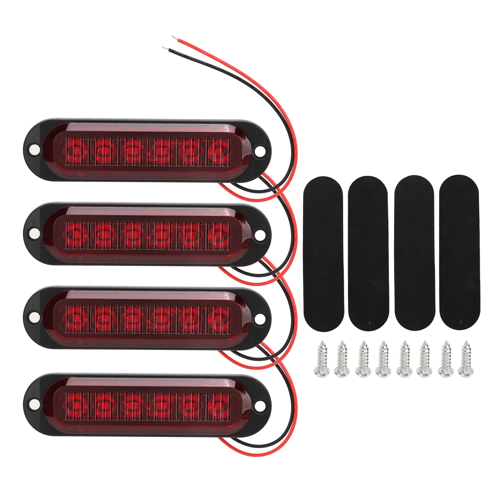 Set Mit 4 Hochhellen 90 Lm Lkw-seitenmarkierungsleuchten, Ip65 Wasserdicht, 6 Leds, 12-24v Notfall-lkw-taschenlampe