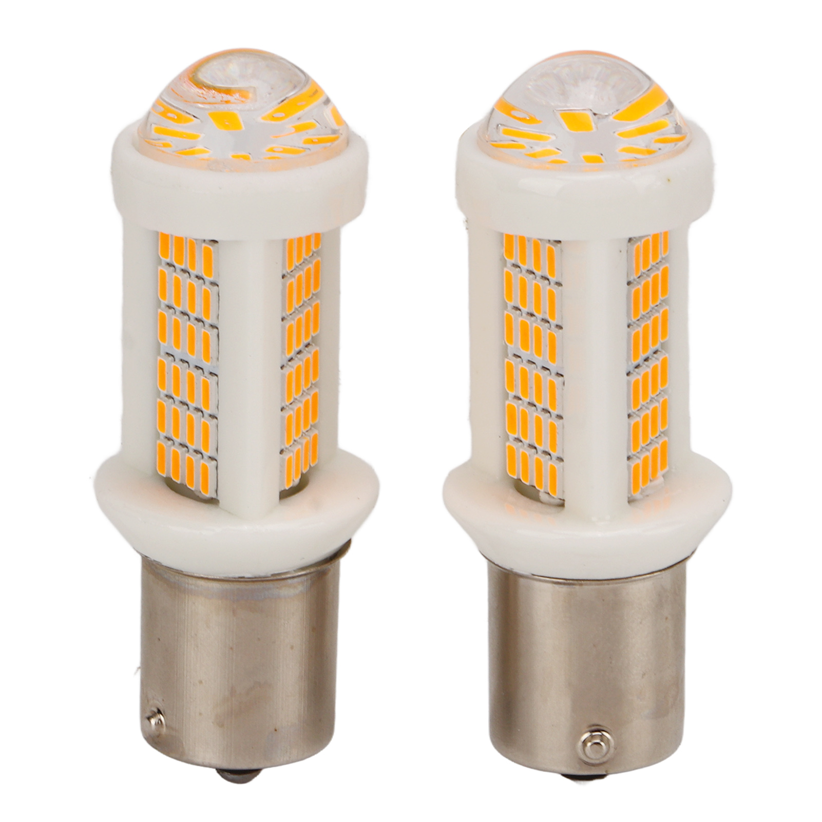 Set Mit 2 Gelben Led-lampen Für Rückfahrscheinwerfer, Blinker, Bremslichter Und Rückleuchten Am Auto.