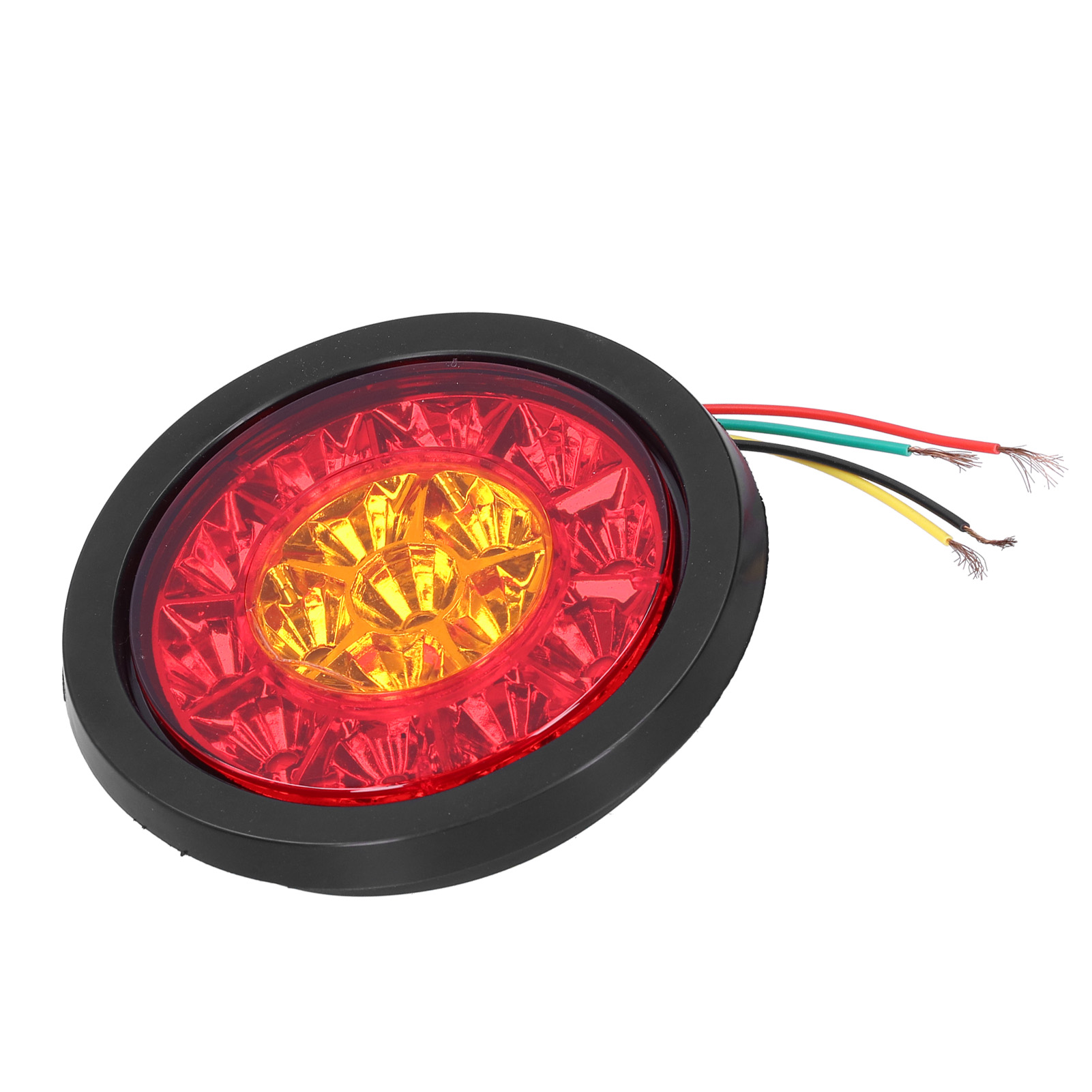 Runde 16-led-rückleuchte, 12-24 V, Rot/gelb Blinkend, Für Anhänger, Lkw, Wohnwagen Und Wohnmobile