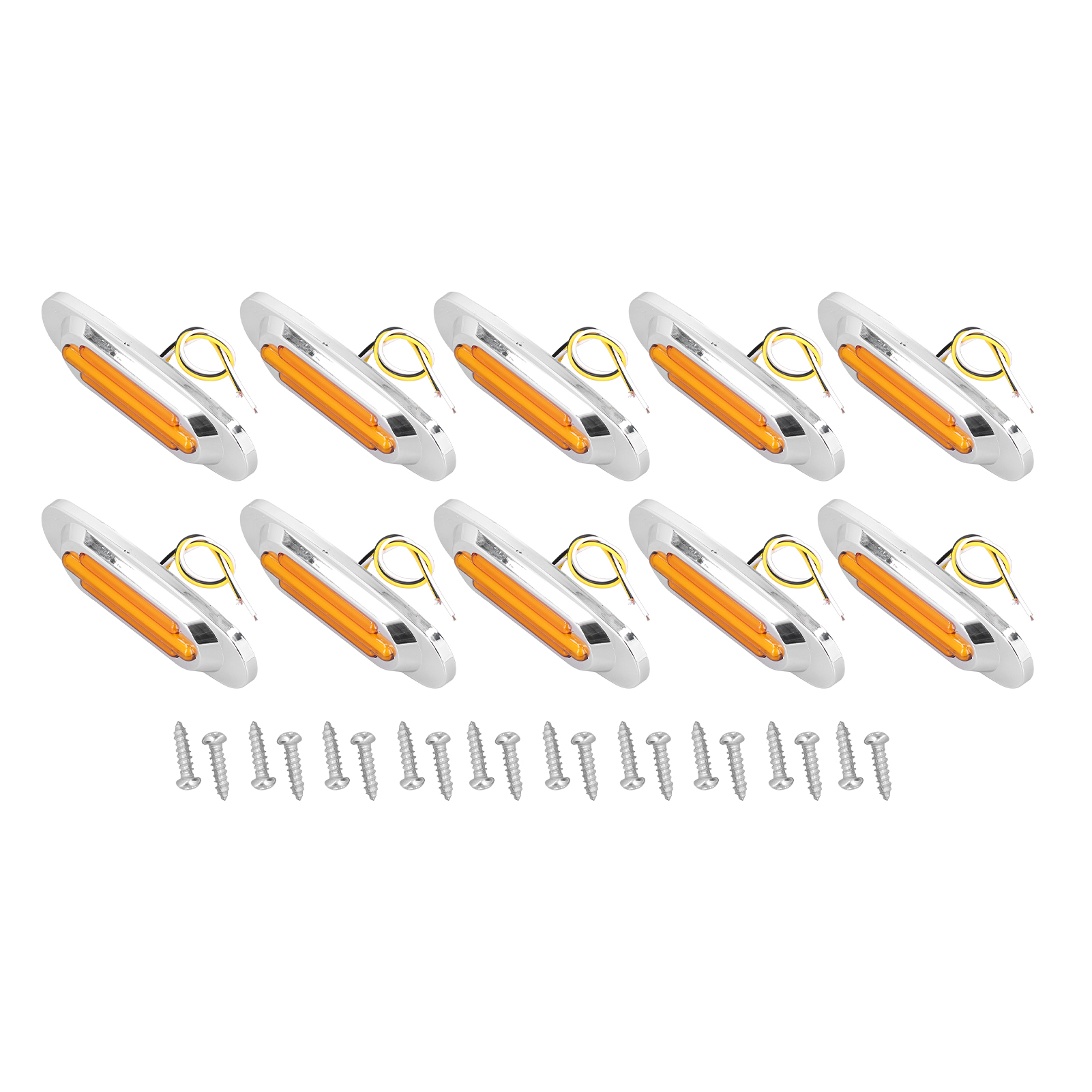 10er-pack Seitenmarkierungsleuchten Für Lkw Und Anhänger, 16 Leds, 1200 Lm, Blinkend, Wasserdicht (ip67), Für 12–24-v-fahrzeuge, Gelbes Licht