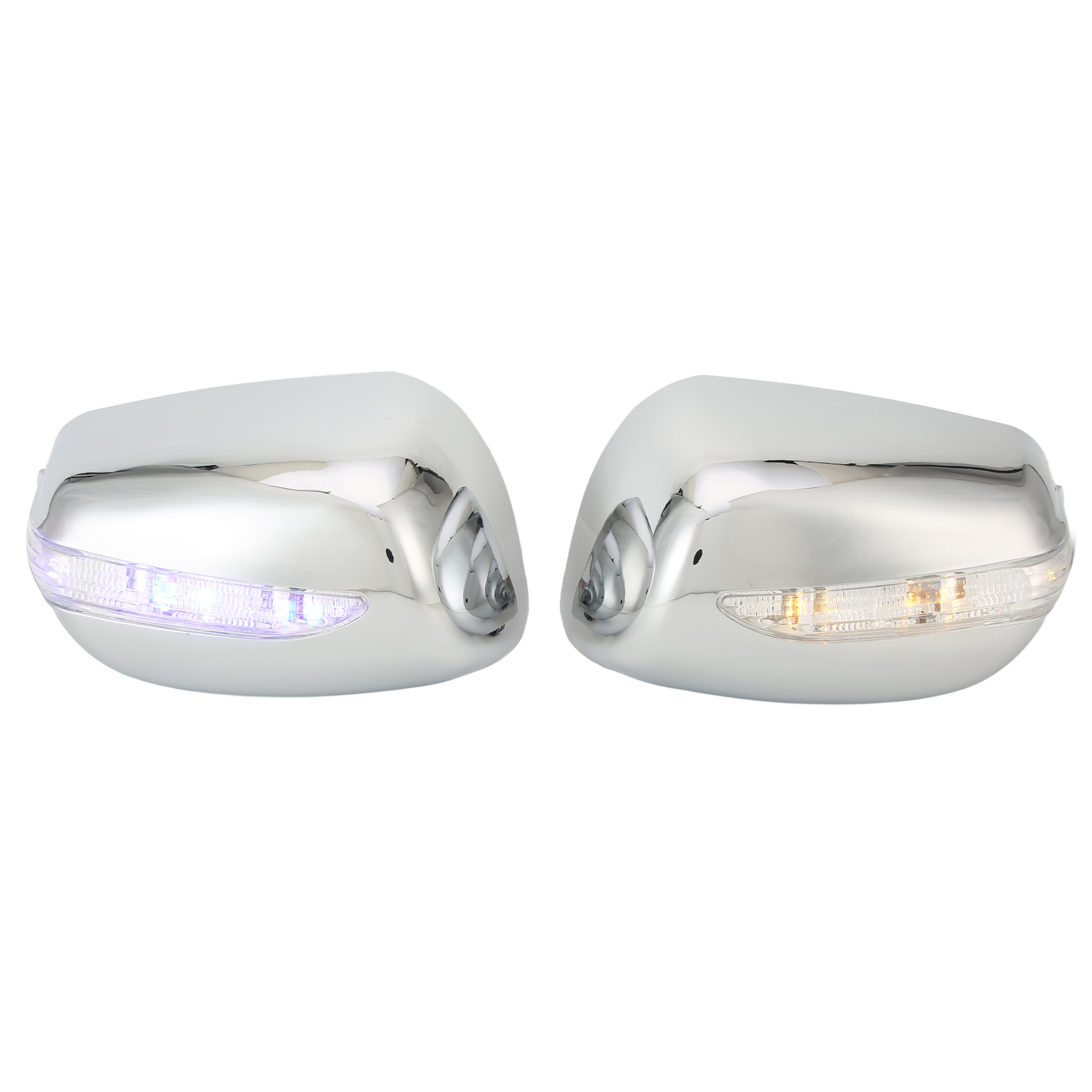 Paar Verchromte Außenspiegelkappen Mit Led-blinkern, Wasserdicht, Für Jazz 2007-2014