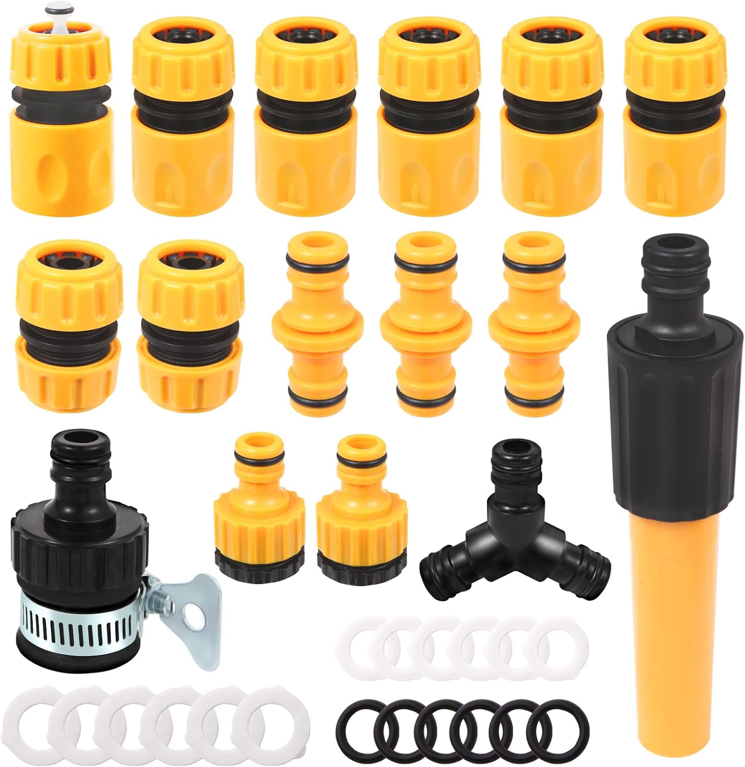 19-mm-schnellkupplungs-gartenschlauchverbinder, 16-teilig 1/2-zoll- Und 3/4-zoll-gartenschlaucharmaturen Und -teile, Schlauchdüse Für Gartenbewässerung Und Autowäsche