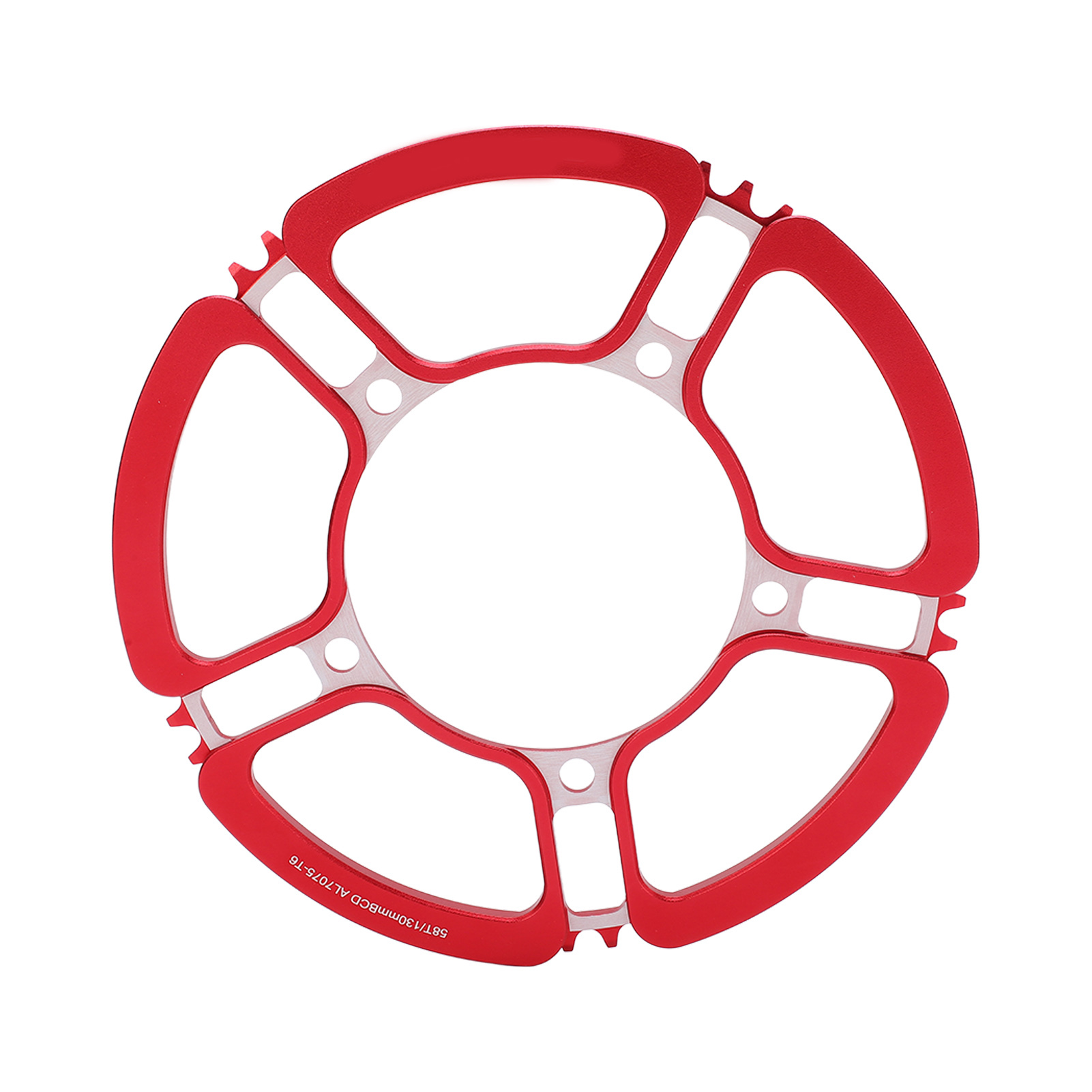 Lp Litepro 58t Kettenblatt Für Fahrräder, Rostfrei, Fünf Löcher, Rot