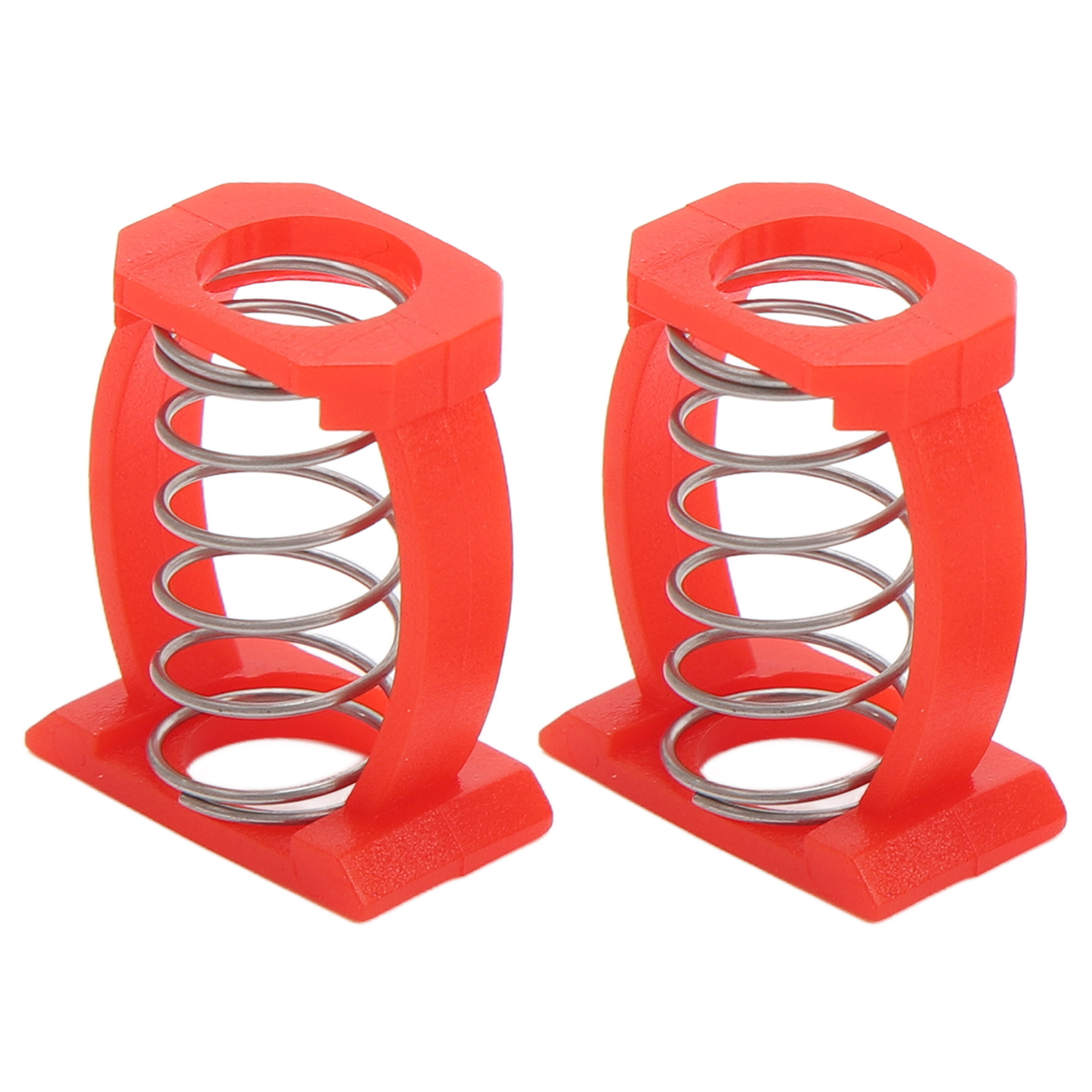 Set Aus 2 Klappklemmen Mit Federverstellung Und Drehknopf, Befestigungszubehör Für Klappbare Fahrradvorbauten (rot).