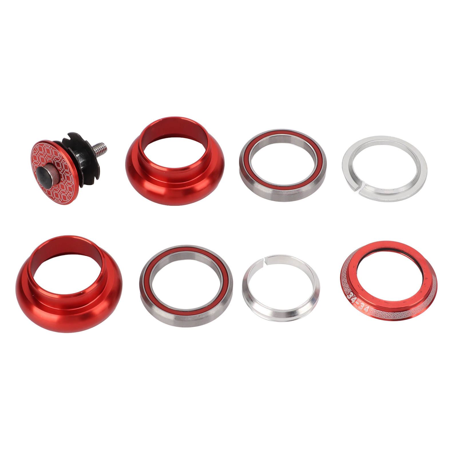 Viaron 34mm Doppellager-steuersatz Für Rennrad-/mountainbike-vorderradgabel (rot)