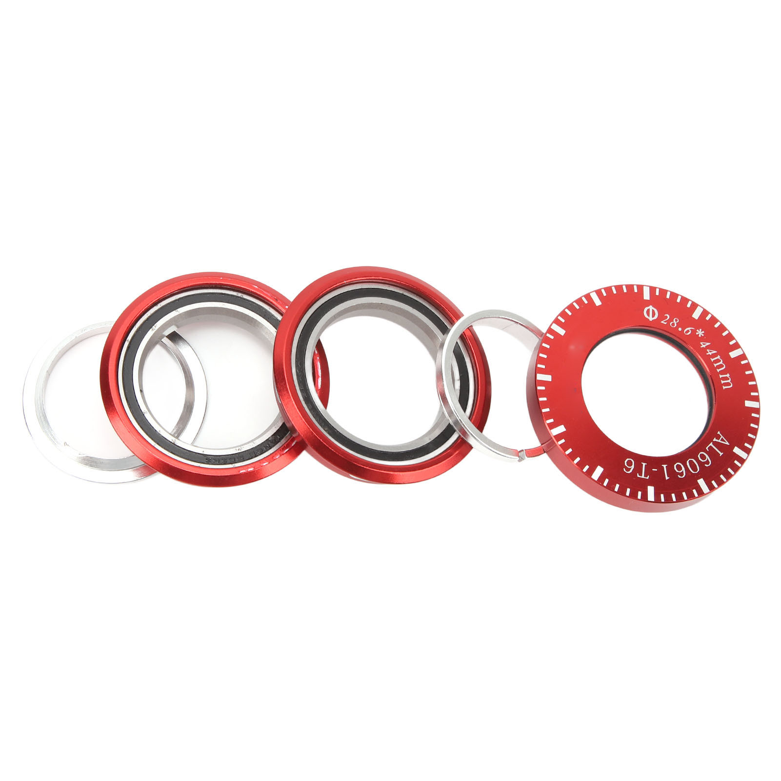 Cansun Steuersatz Für Falträder, 44 Mm, Mit Integrierten Lagern, Kompatibel Mit Bya412 P18 P8 (1 Satz, Rot).