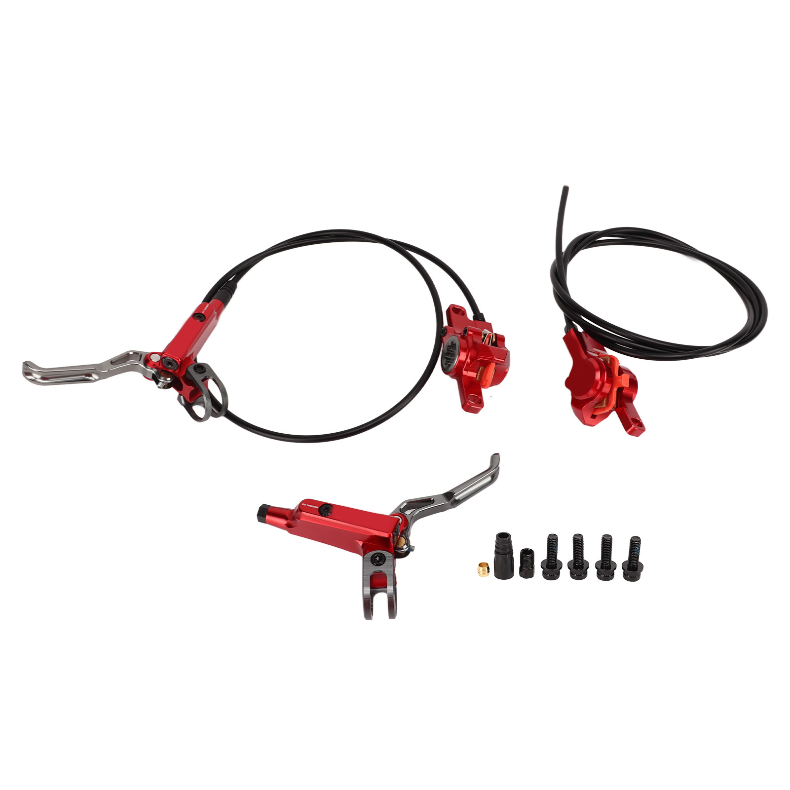 Paar Hydraulische Scheibenbremsen Für Mountainbikes, Aus Aluminiumlegierung, Rot.