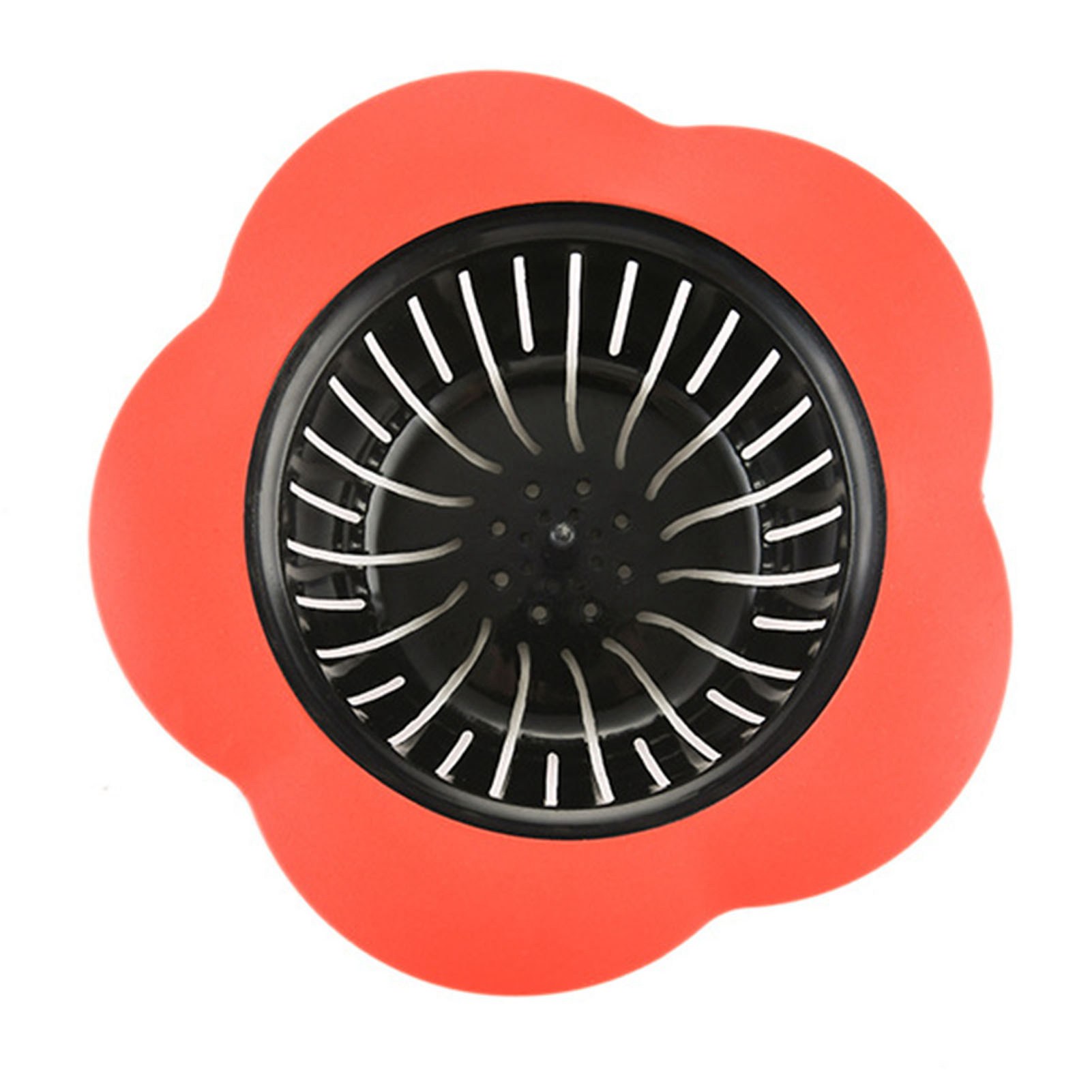 Blumenförmiger Tpr-bodenablauffilter, Kreativer Spülbeckenstöpsel, Rote Haushaltsaccessoires