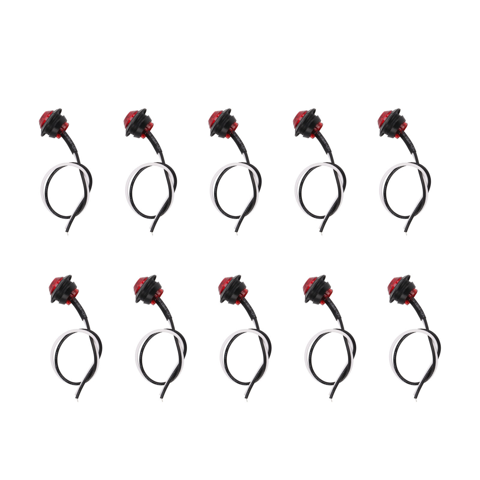 Packung Mit 10 Runden, Universellen 3-led-seitenmarkierungsleuchten, Ip68 Wasserdicht, Für Lkws, Pkws Und Wohnmobile (rotes Licht).