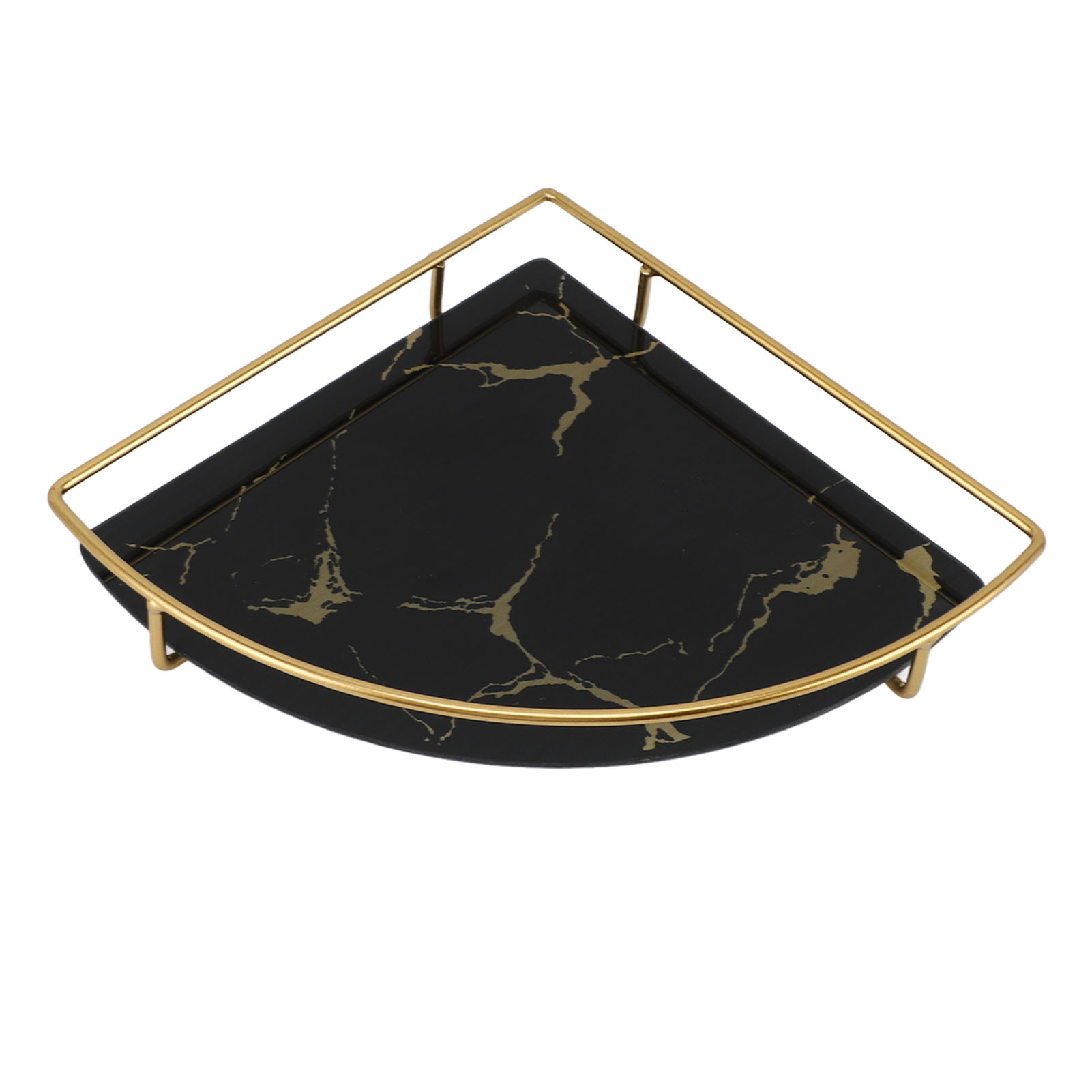 Dekoratives Dreieckiges Goldenes Aufbewahrungstablett Für Das Badezimmer, Leicht Und Luxuriös, Für Seife, Handtücher, Toilettenpapier, Schmuck Und Make-up, Schwarz.