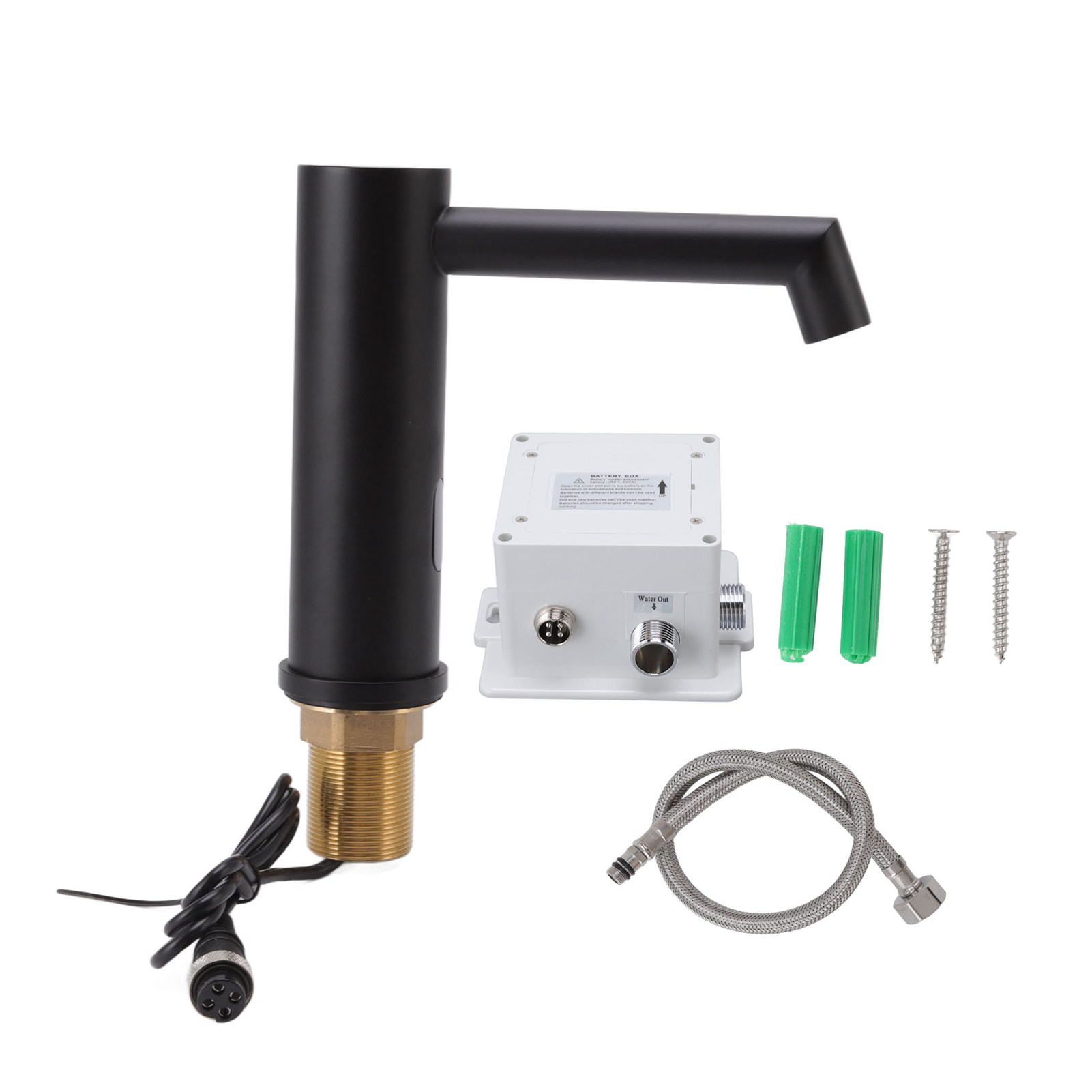 Automatischer G1/2-wasserhahn Aus Edelstahl 304, Berührungslos, Batteriebetrieben, Mit Einzigartigem Kaltwassersensor, Für Badezimmer Oder Hotel, 220 V Wechselstrom.