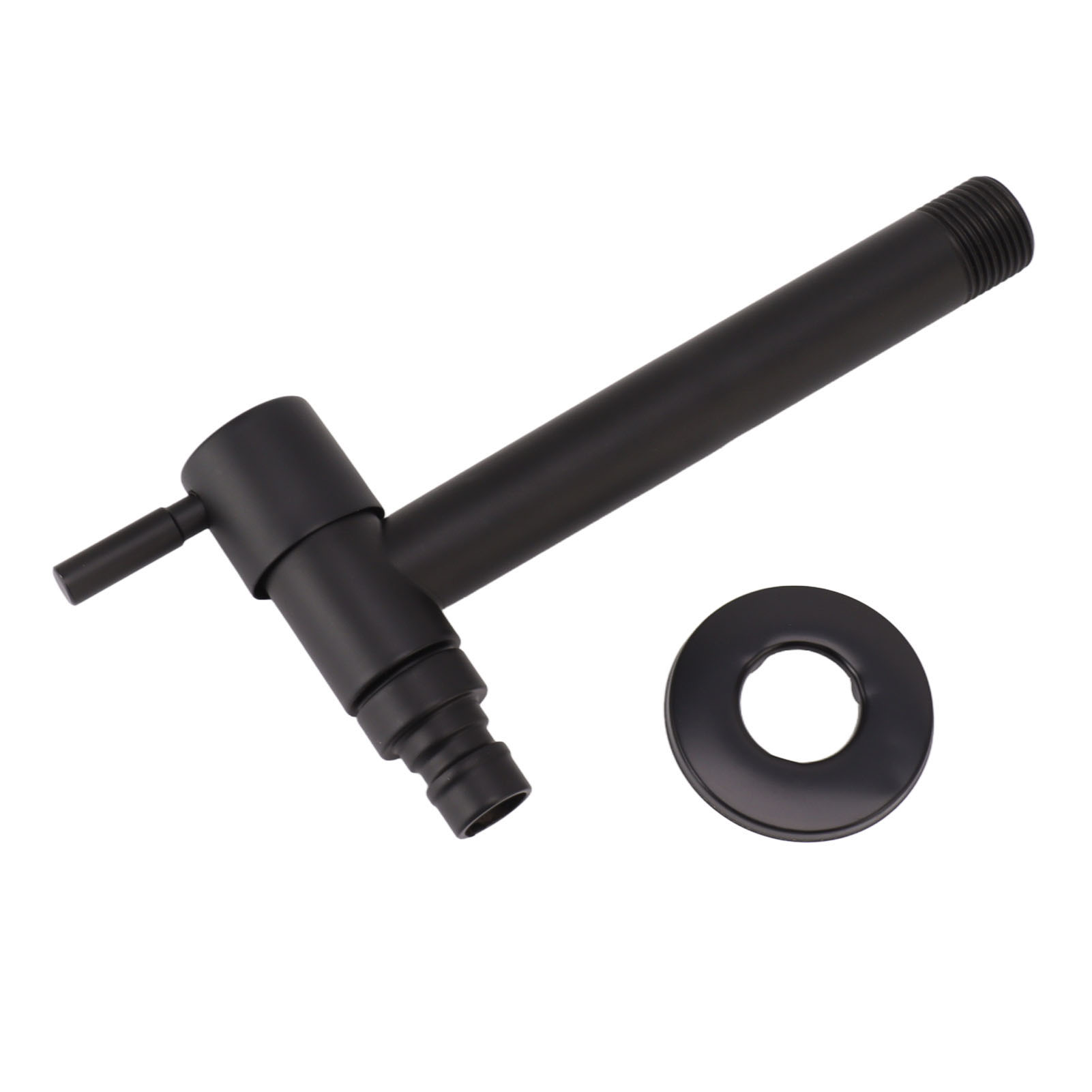 Wandmontierter Kaltwasserhahn G1/2 Aus Edelstahl 304, Einhebelmischer, Schwarz, Für Bad Oder Garten, Kompatibel Mit Waschmaschine.